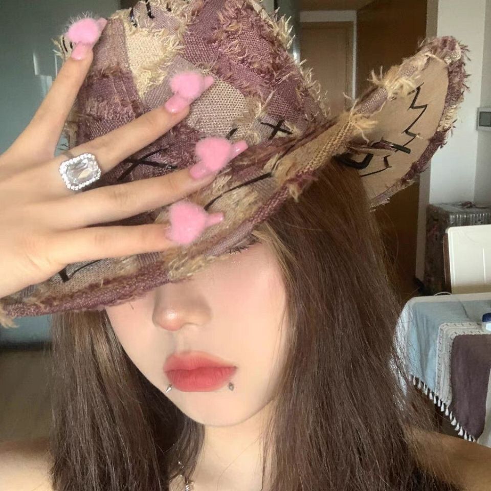 Designer: PinPin 1103.Handmade nails Press on Nails DIY Nail Art for woman girl Long Coffin pink