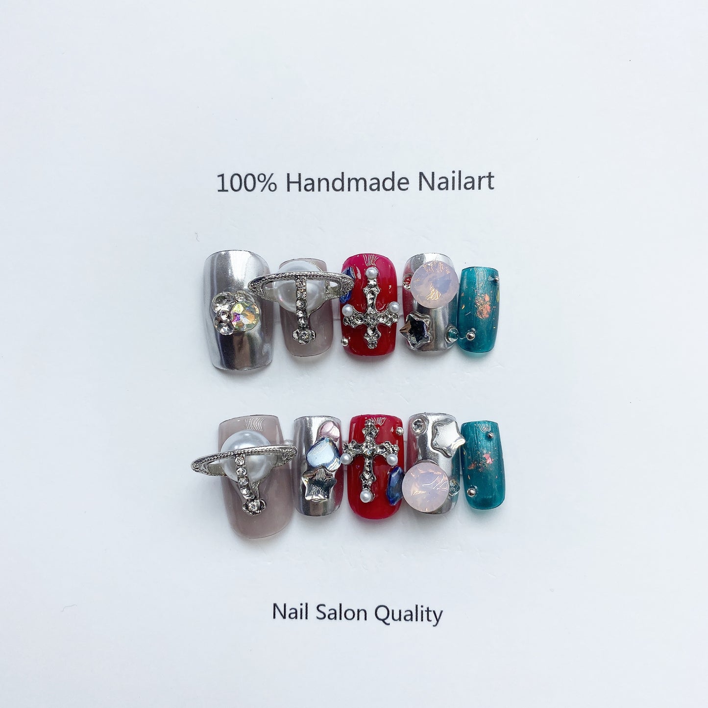 Handmade Nails Press on Nails DIY Nail Art for Woman Girl Nail Design Long Coffin Painting 2023