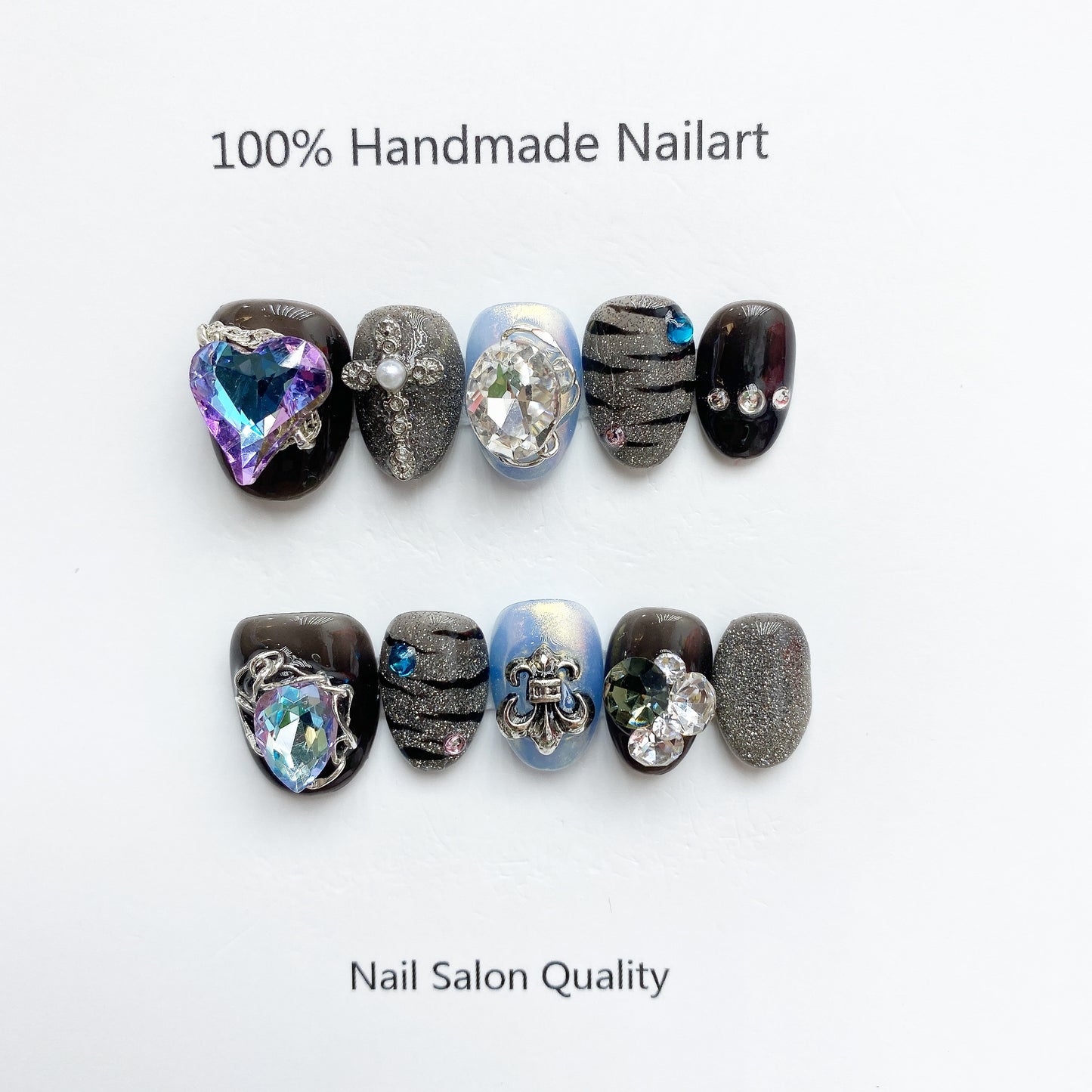 Handmade Nails Press on Nails DIY Nail Art for Woman Girl Nail Design Long Coffin Black 2023