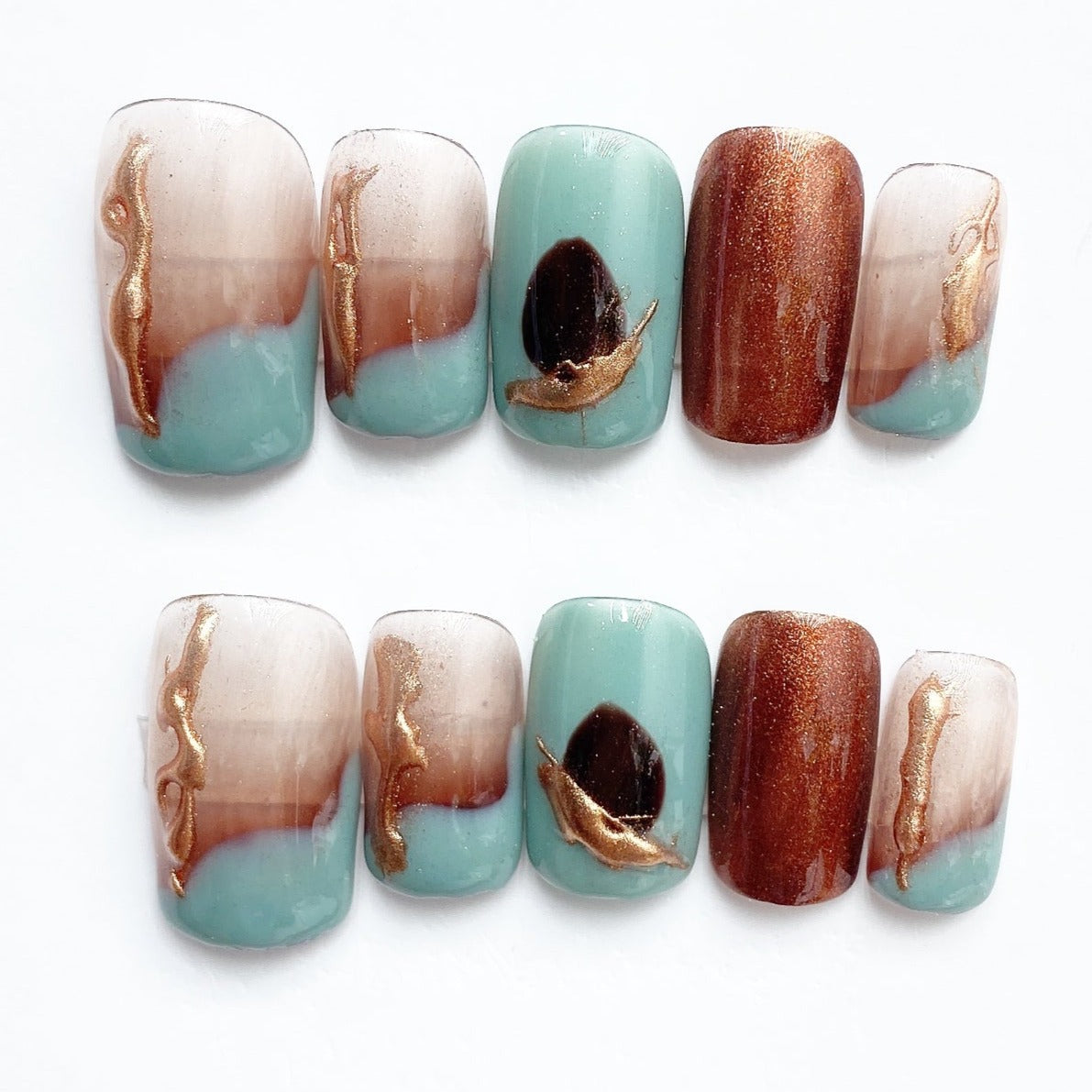 Handmade Nails Press on Nails DIY Nail Art for Woman Girl Nail Design Long Coffin Painting 2023