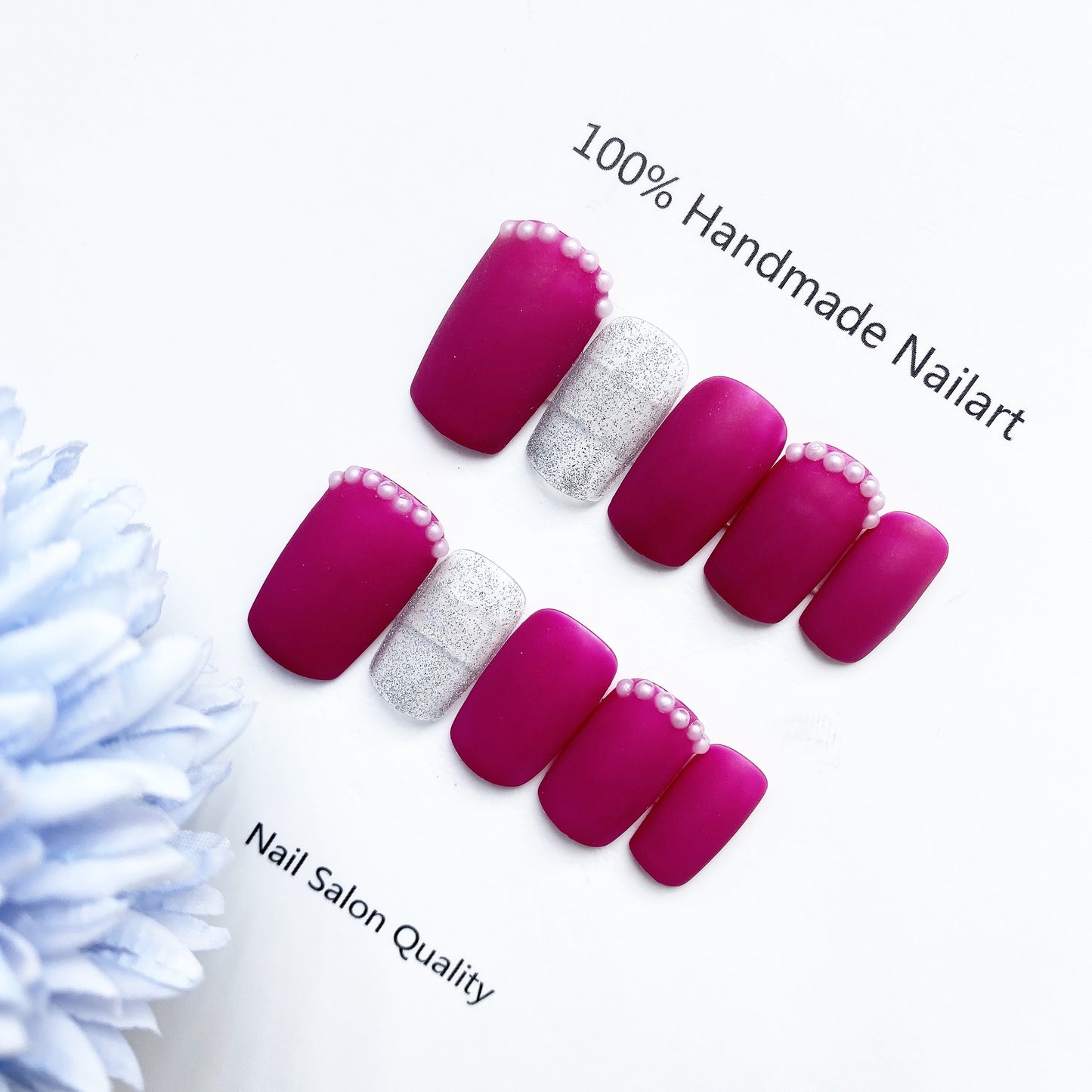 Handmade Nails Press on Nails DIY Nail Art for Woman Girl Nail Design Long Coffin Roes 2023