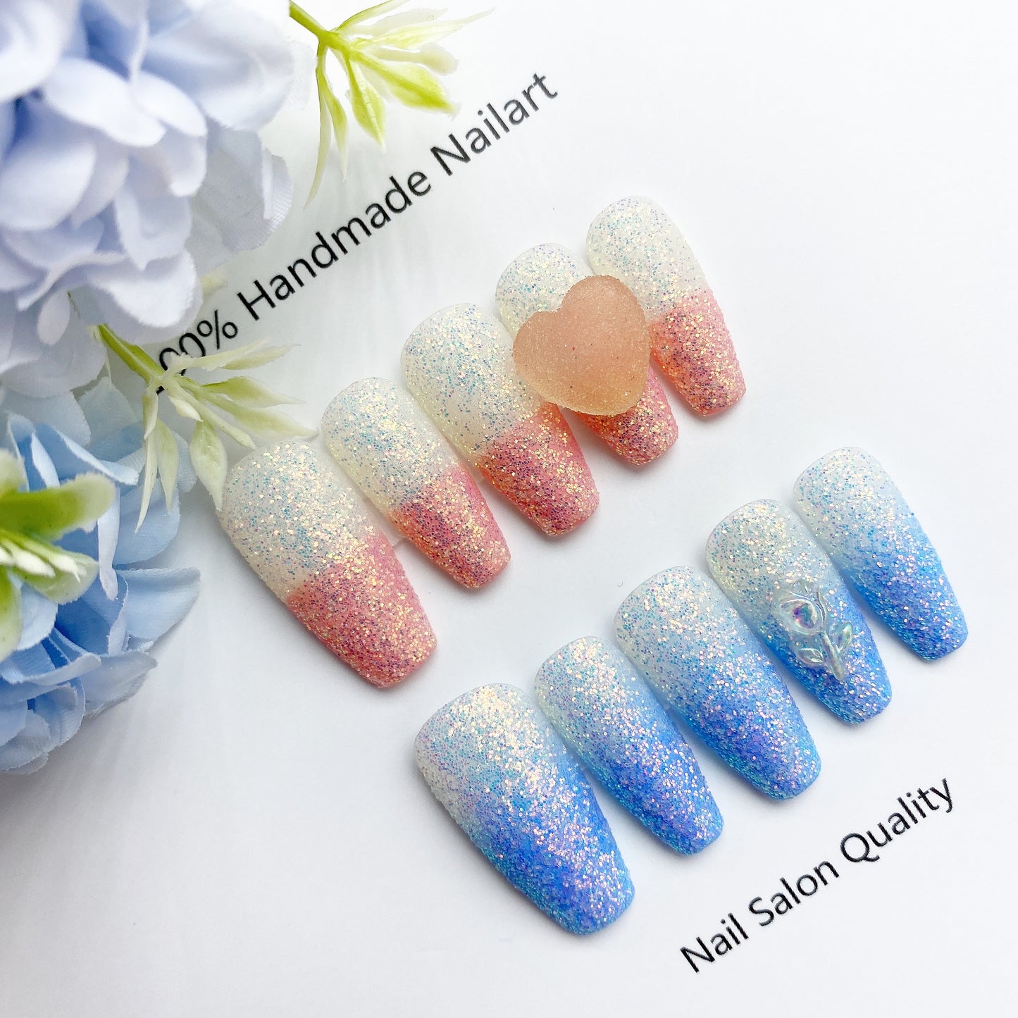 Handmade Nails Press on Nails DIY Nail Art for Woman Girl Nail Design Long Coffin 2023