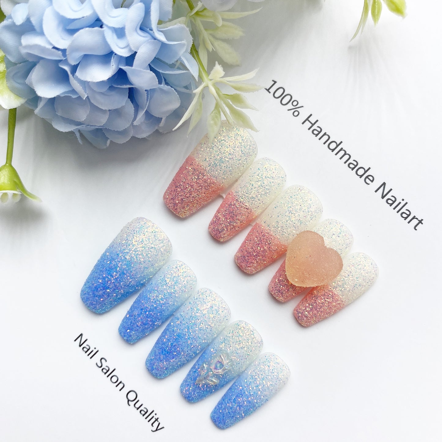 Handmade Nails Press on Nails DIY Nail Art for Woman Girl Nail Design Long Coffin 2023