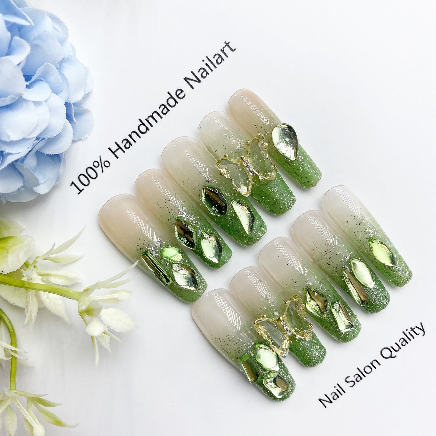 Handmade Nails Press on Nails DIY Nail Art for Woman Girl Nail Design Long Coffin 2023