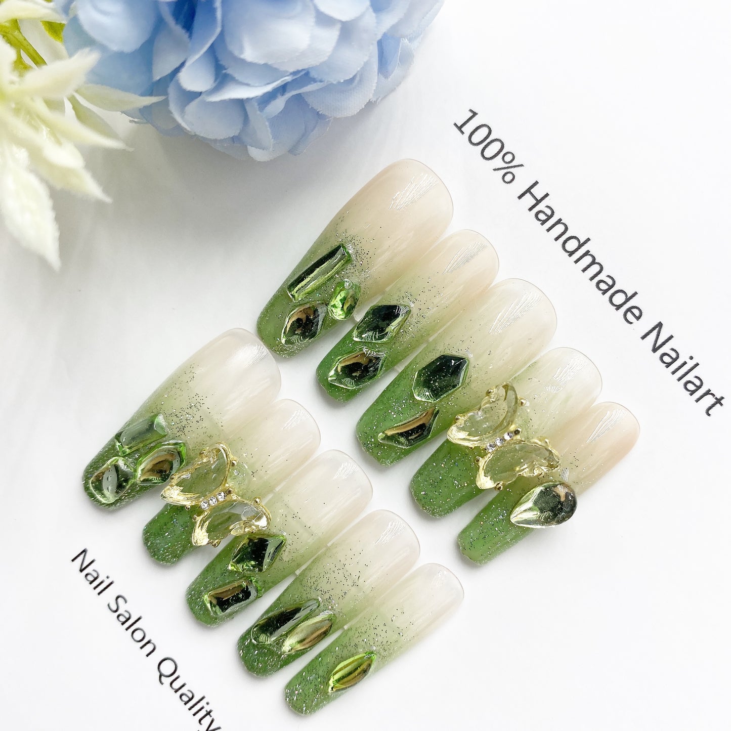 Handmade Nails Press on Nails DIY Nail Art for Woman Girl Nail Design Long Coffin 2023