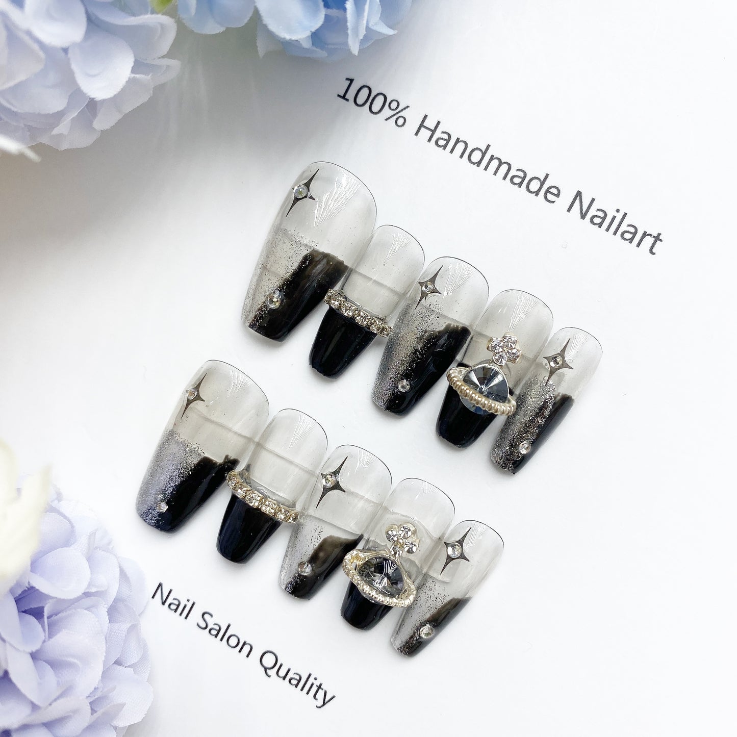 Handmade Nails Press on Nails DIY Nail Art for Woman Girl Nail Design Long Coffin 2023