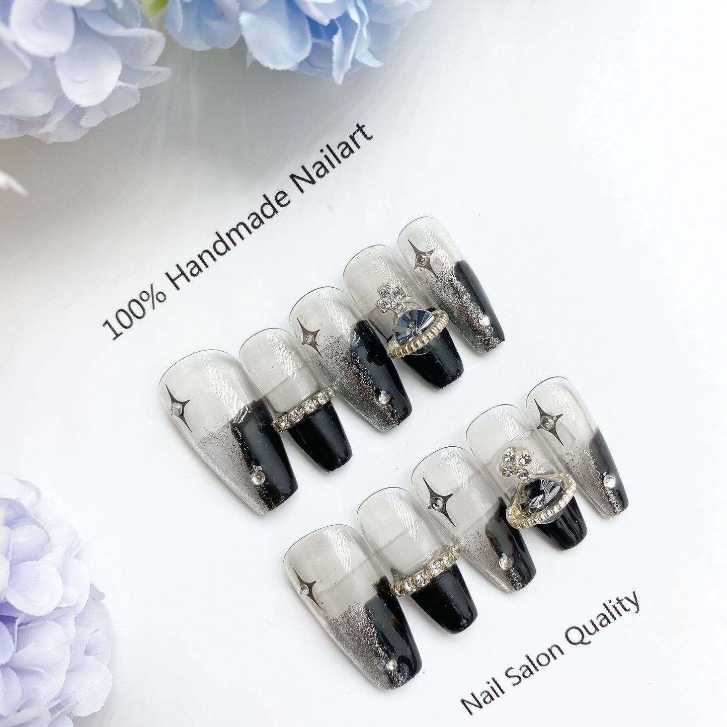 Handmade Nails Press on Nails DIY Nail Art for Woman Girl Nail Design Long Coffin 2023
