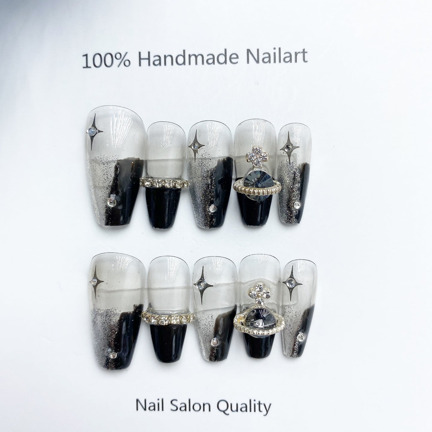 Handmade Nails Press on Nails DIY Nail Art for Woman Girl Nail Design Long Coffin 2023