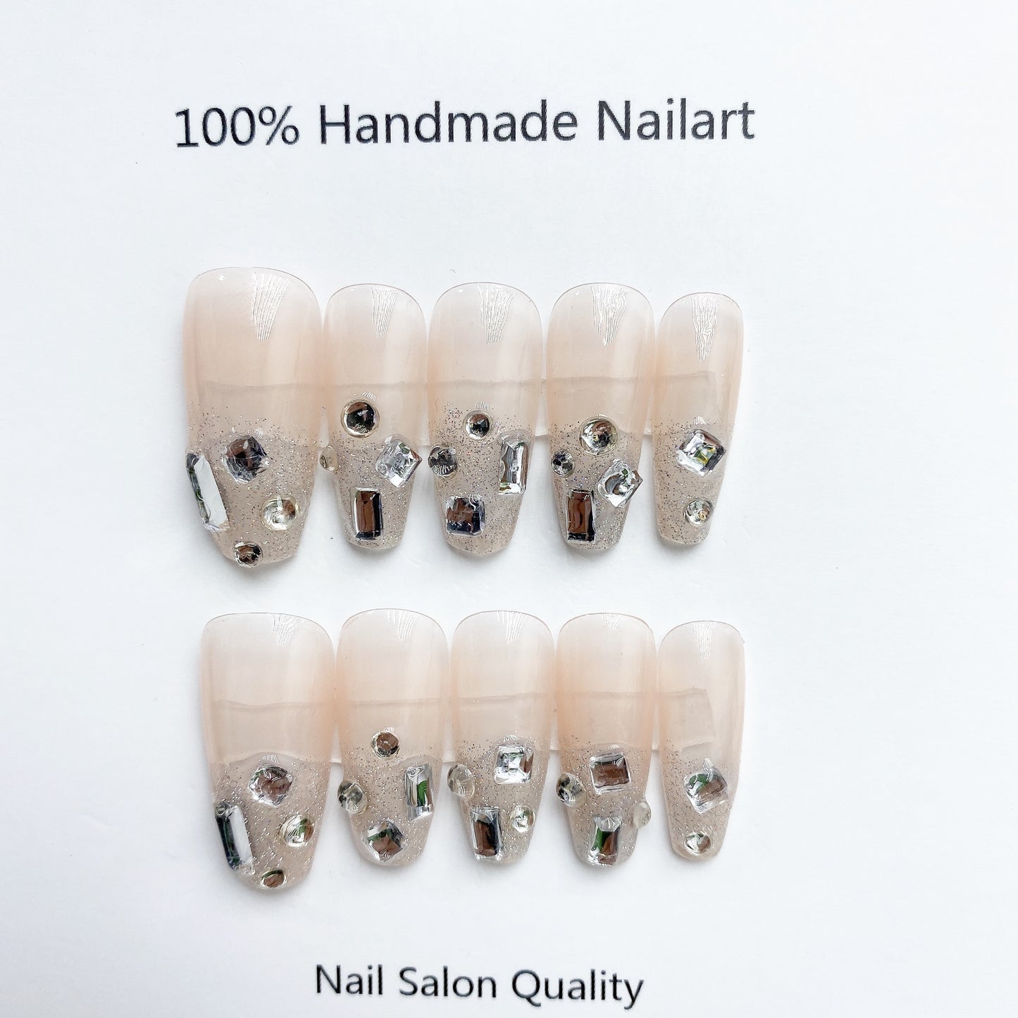 Handmade Nails Press on Nails DIY Nail Art for Woman Girl Nail Design Long Coffin 2023