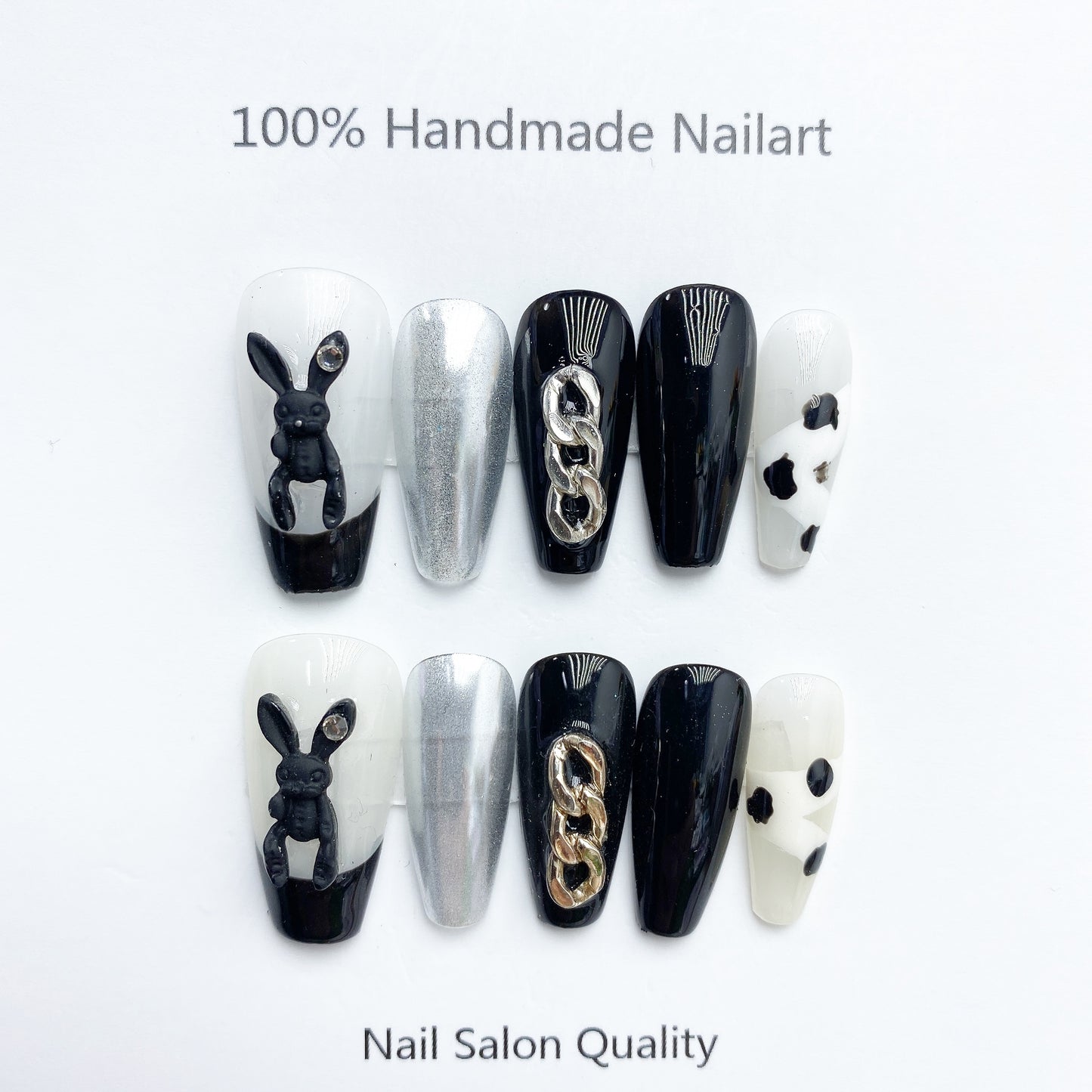 Handmade Nails Press on Nails DIY Nail Art for Woman Girl Nail Design Long Coffin 2023