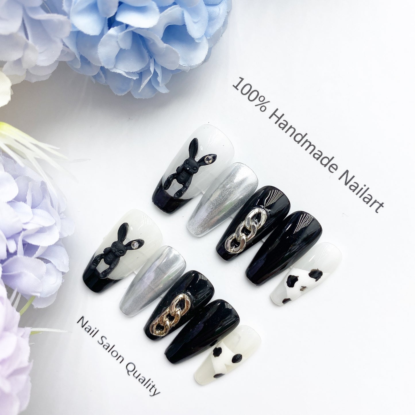 Handmade Nails Press on Nails DIY Nail Art for Woman Girl Nail Design Long Coffin 2023