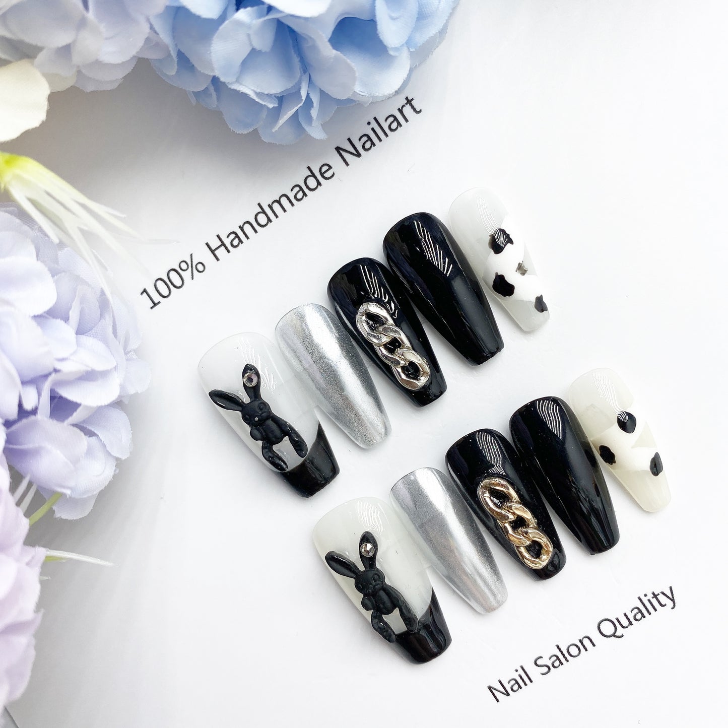 Handmade Nails Press on Nails DIY Nail Art for Woman Girl Nail Design Long Coffin 2023