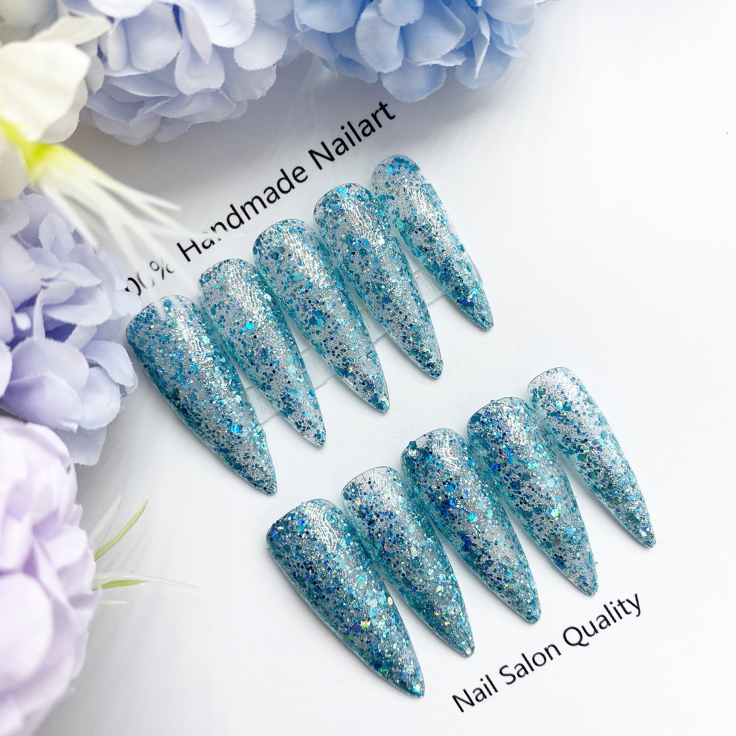 Handmade Nails Press on Nails DIY Nail Art for Woman Girl Nail Design Long Coffin 2023