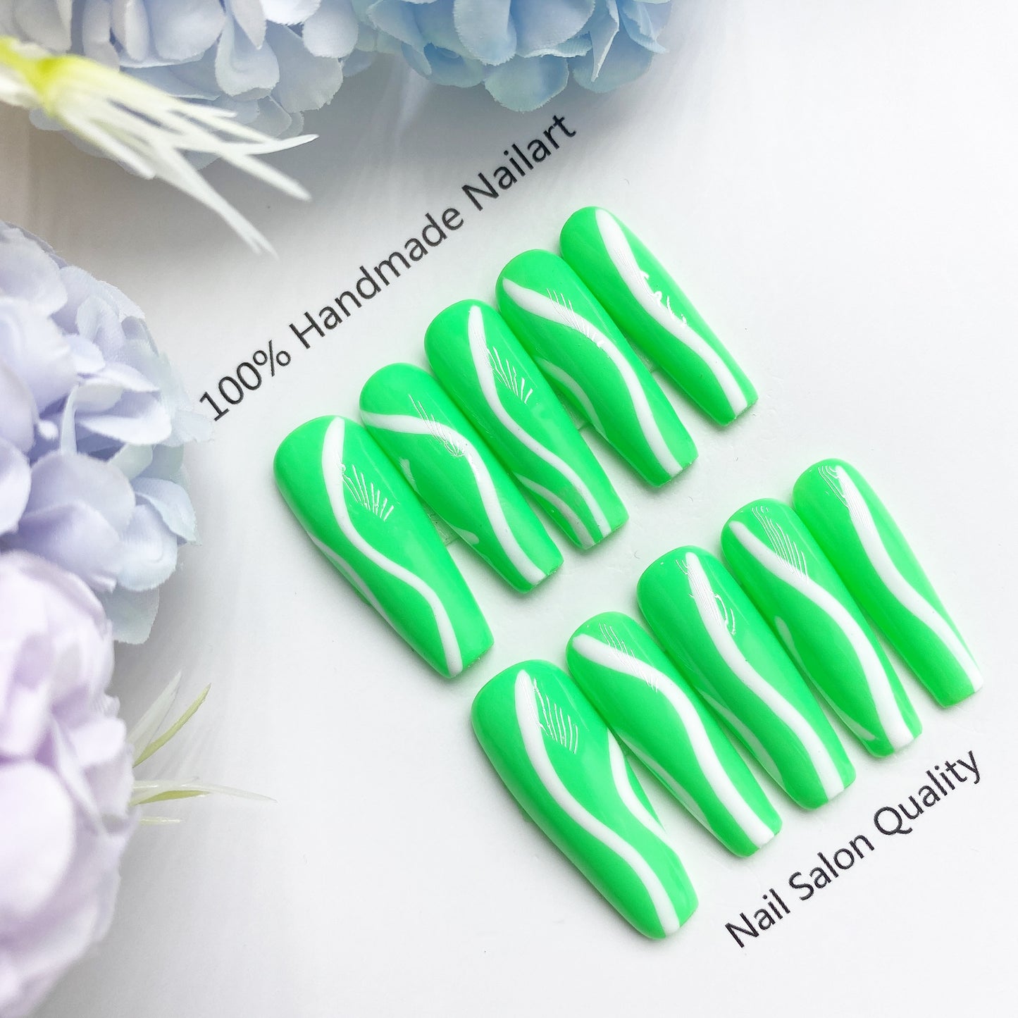 Handmade Nails Press on Nails DIY Nail Art for Woman Girl Nail Design Long Coffin 2023