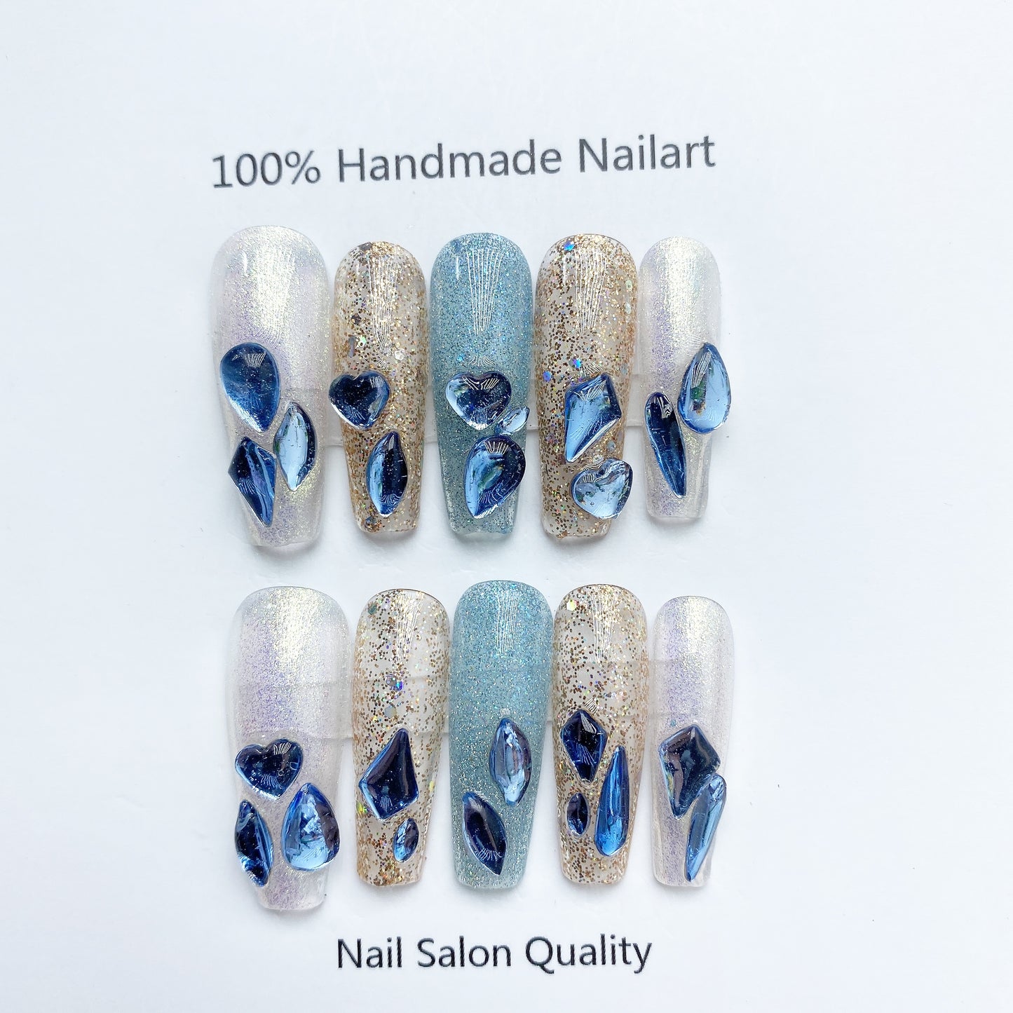 Handmade Nails Press on Nails DIY Nail Art for Woman Girl Nail Design Long Coffin 2023