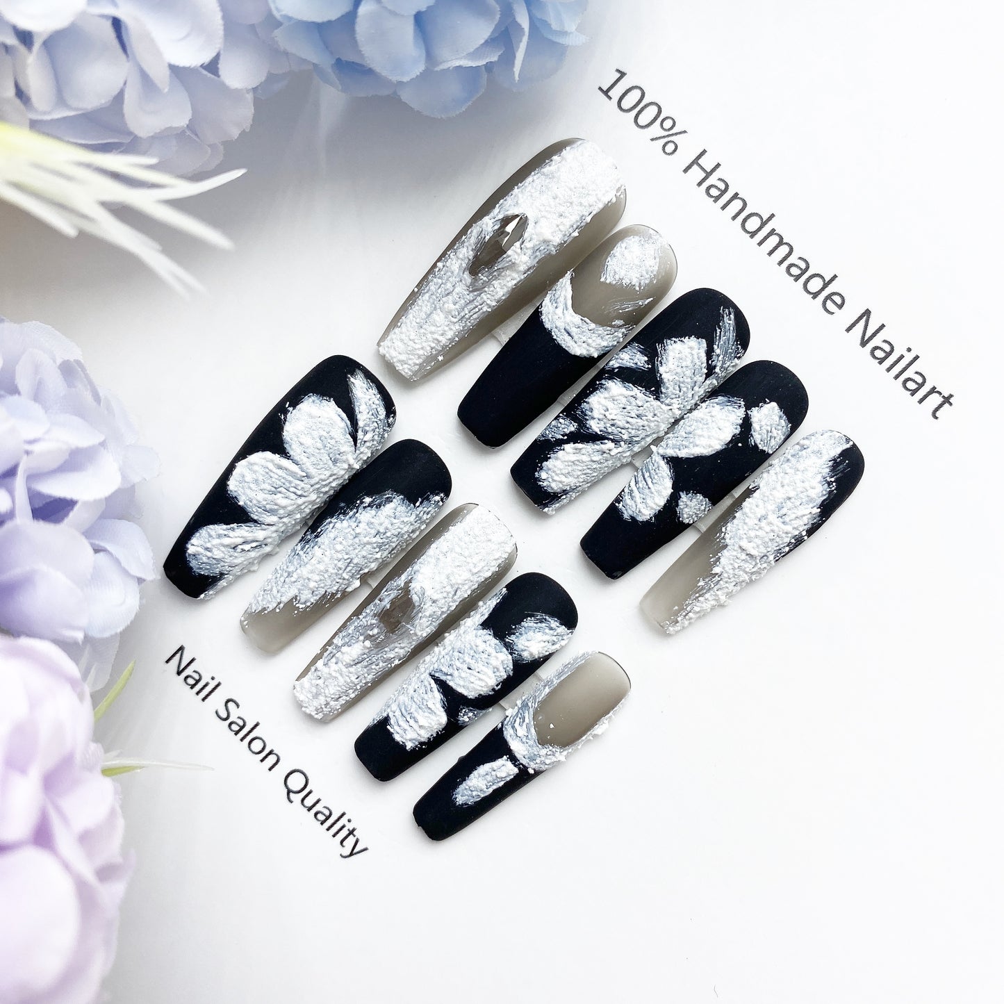 Handmade Nails Press on Nails DIY Nail Art for Woman Girl Nail Design Long Coffin 2023