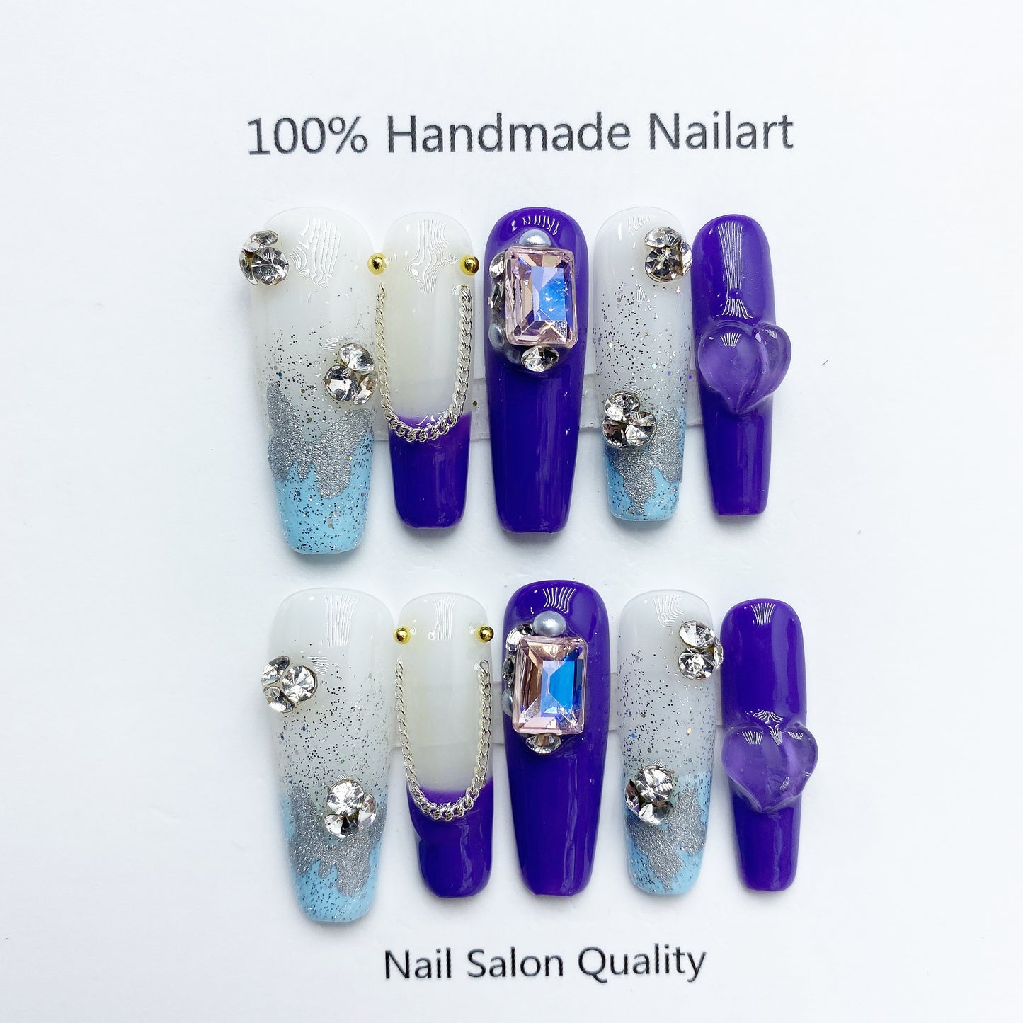 Handmade Nails Press on Nails DIY Nail Art for Woman Girl Nail Design Long Coffin 2023
