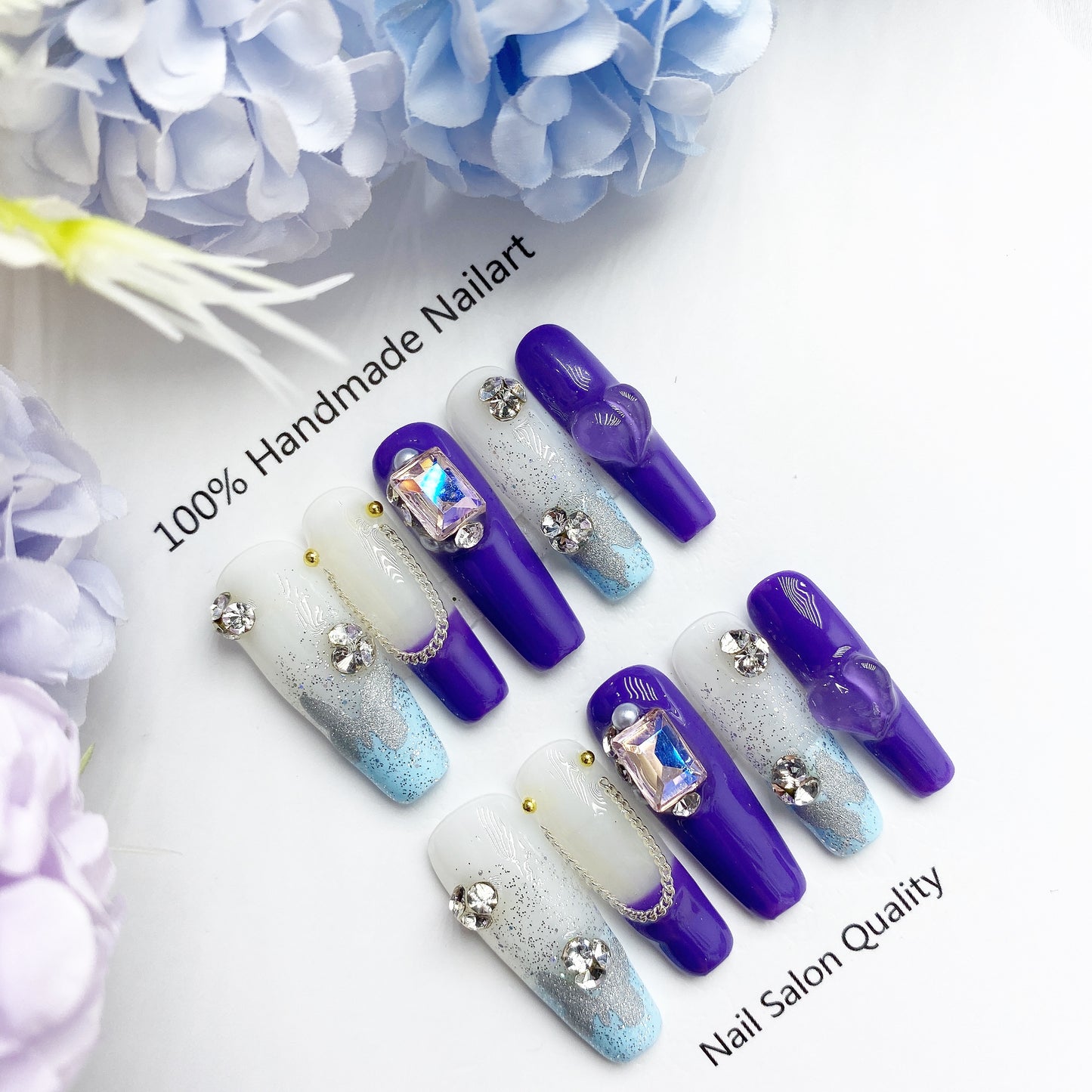 Handmade Nails Press on Nails DIY Nail Art for Woman Girl Nail Design Long Coffin 2023