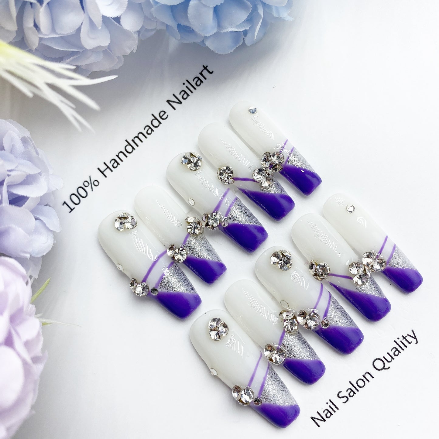 Handmade Nails Press on Nails DIY Nail Art for Woman Girl Nail Design Long Coffin 2023