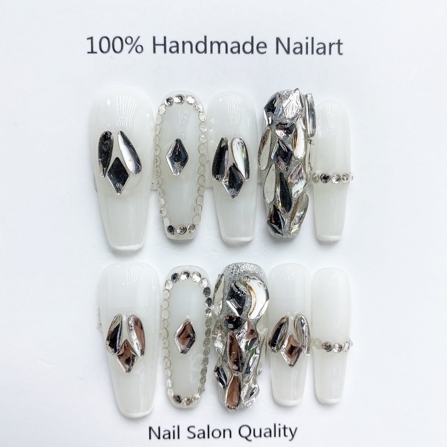 Handmade Nails Press on Nails DIY Nail Art for Woman Girl Nail Design Long Coffin 2023