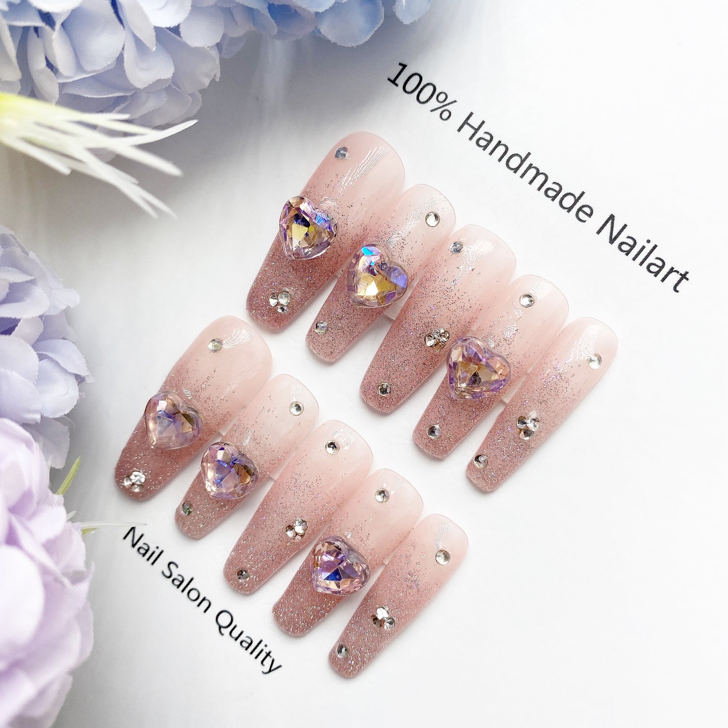 Handmade Nails Press on Nails DIY Nail Art for Woman Girl Nail Design Long Coffin 2023