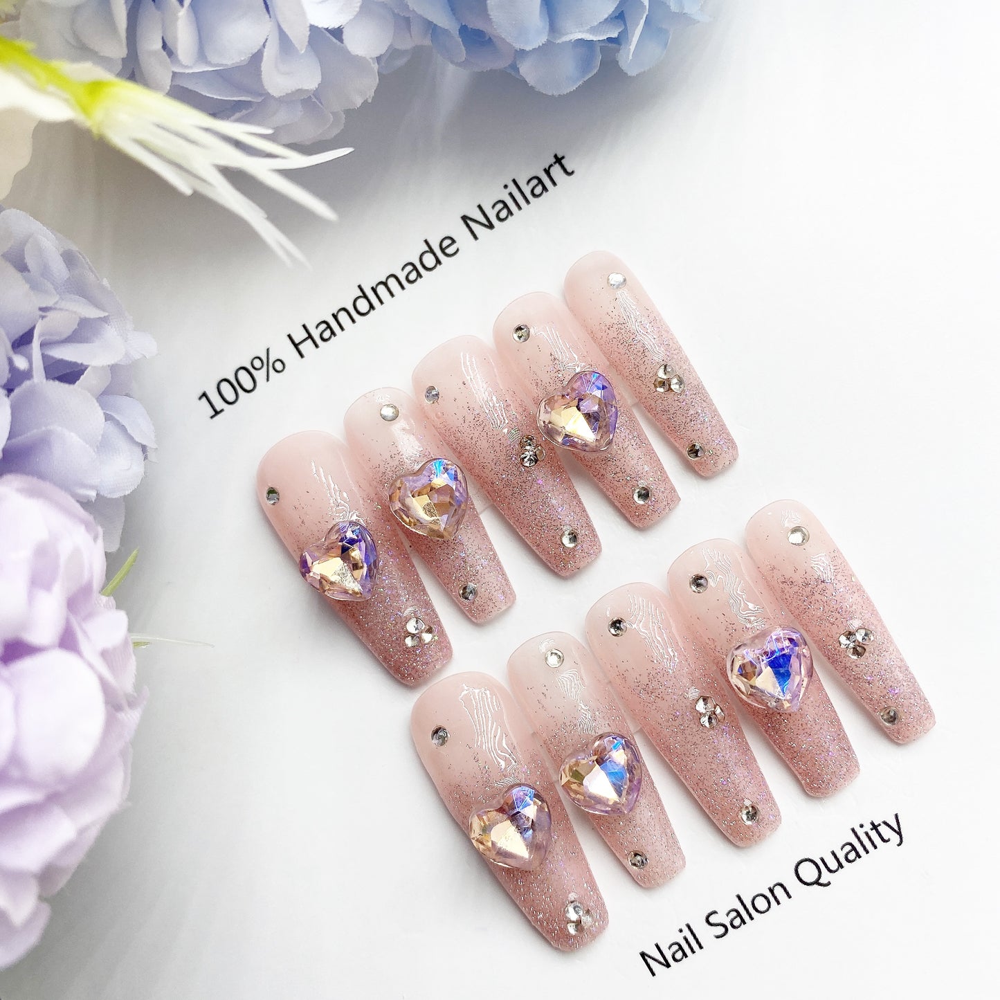 Handmade Nails Press on Nails DIY Nail Art for Woman Girl Nail Design Long Coffin 2023
