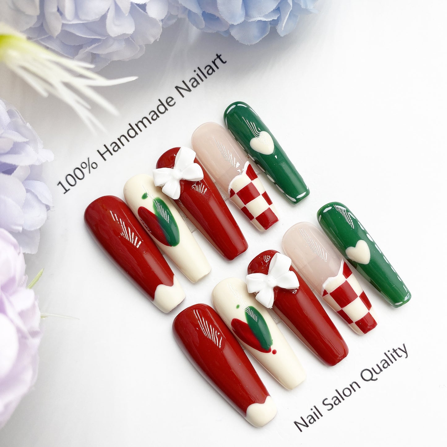 Handmade Nails Press on Nails DIY Nail Art for Woman Girl Nail Design Long Coffin 2023