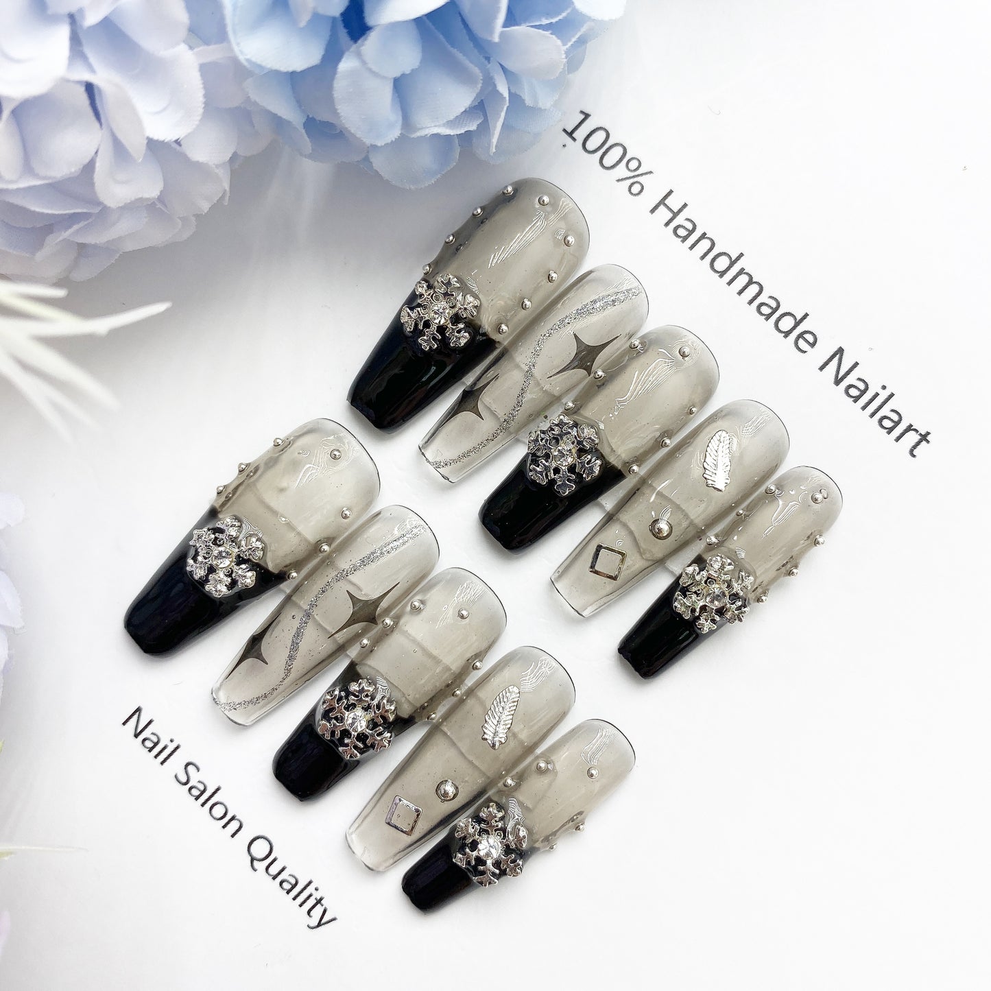Handmade Nails Press on Nails DIY Nail Art for Woman Girl Nail Design Long Coffin 2023