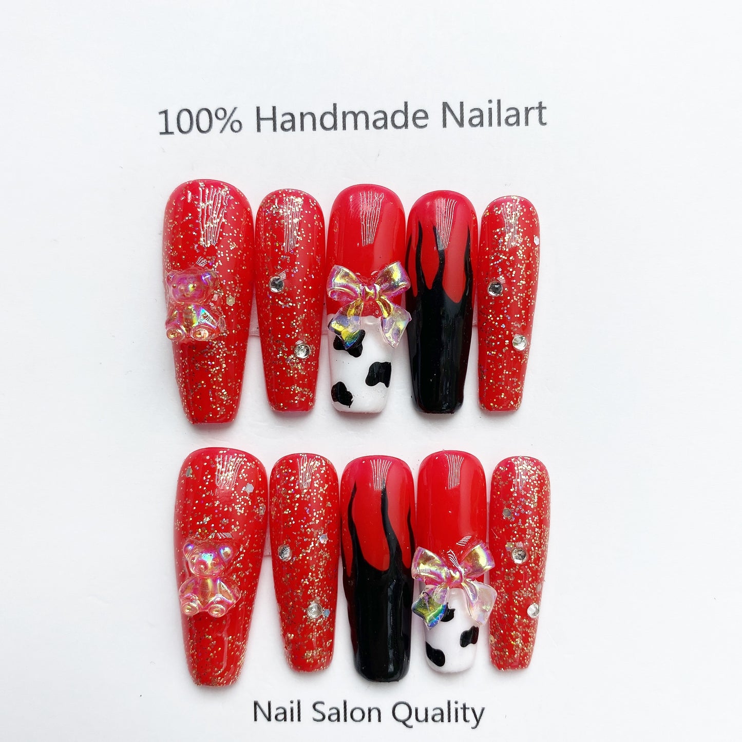 Handmade Nails Press on Nails DIY Nail Art for Woman Girl Nail Design Long Coffin 2023