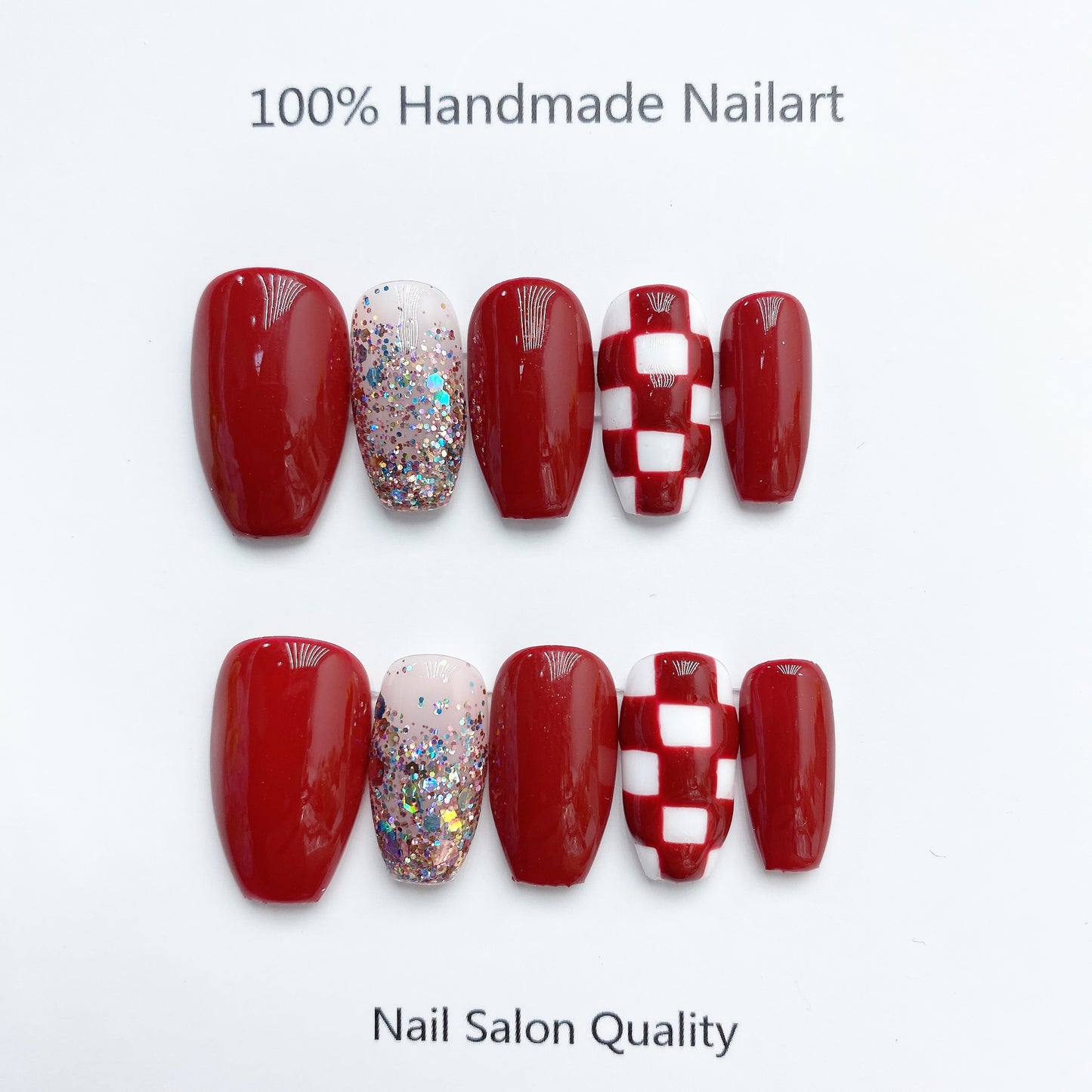 Handmade Nails Press on Nails DIY Nail Art for Woman Girl Nail Design Long Coffin 2023