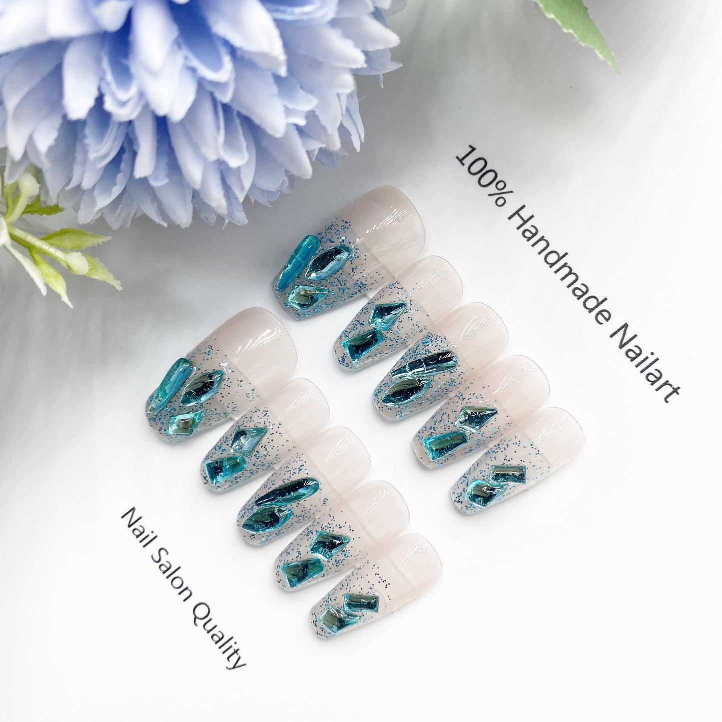 Handmade Nails Press on Nails DIY Nail Art for Woman Girl Nail Design Long Coffin 2023