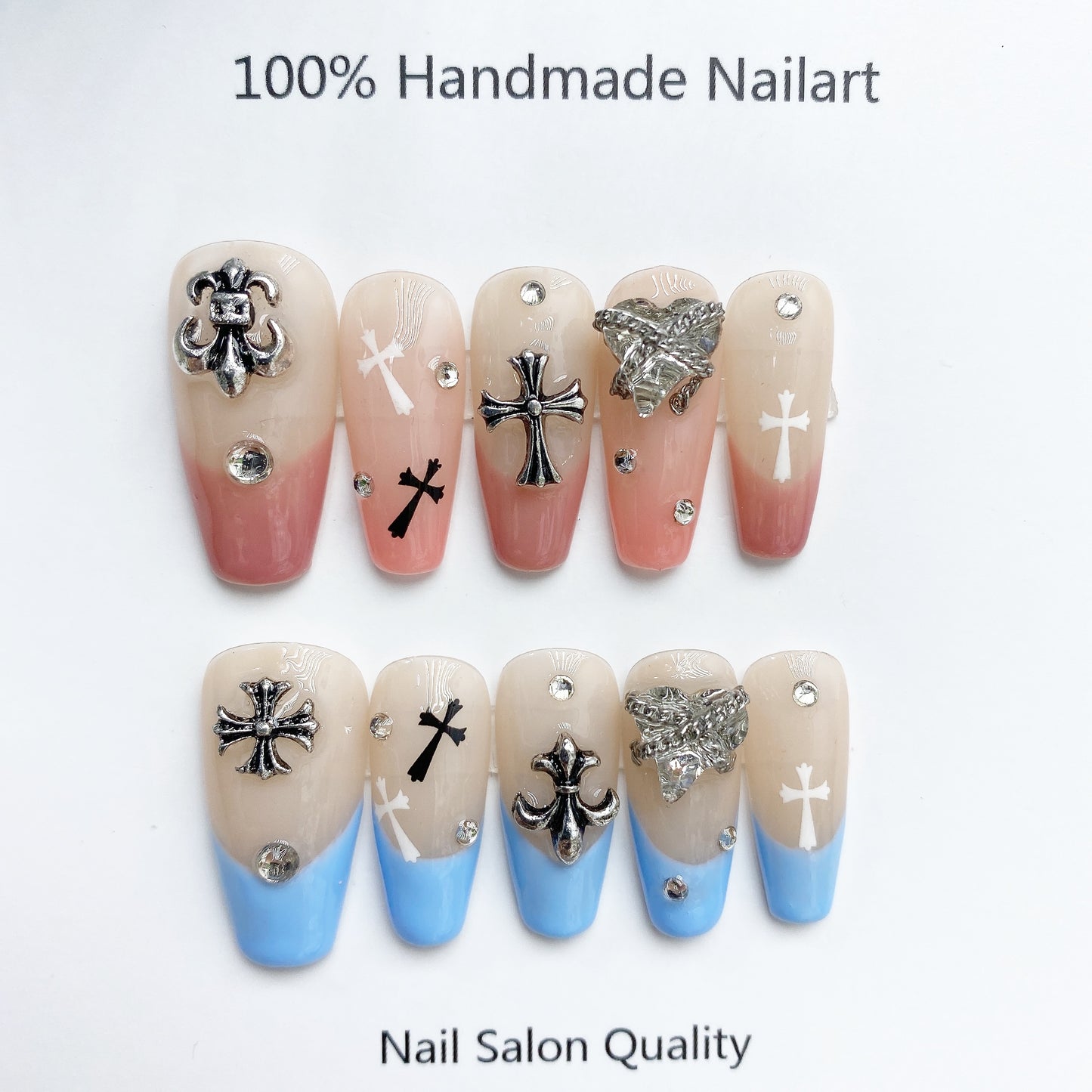 Handmade Nails Press on Nails DIY Nail Art for Woman Girl Nail Design Long Coffin 2023