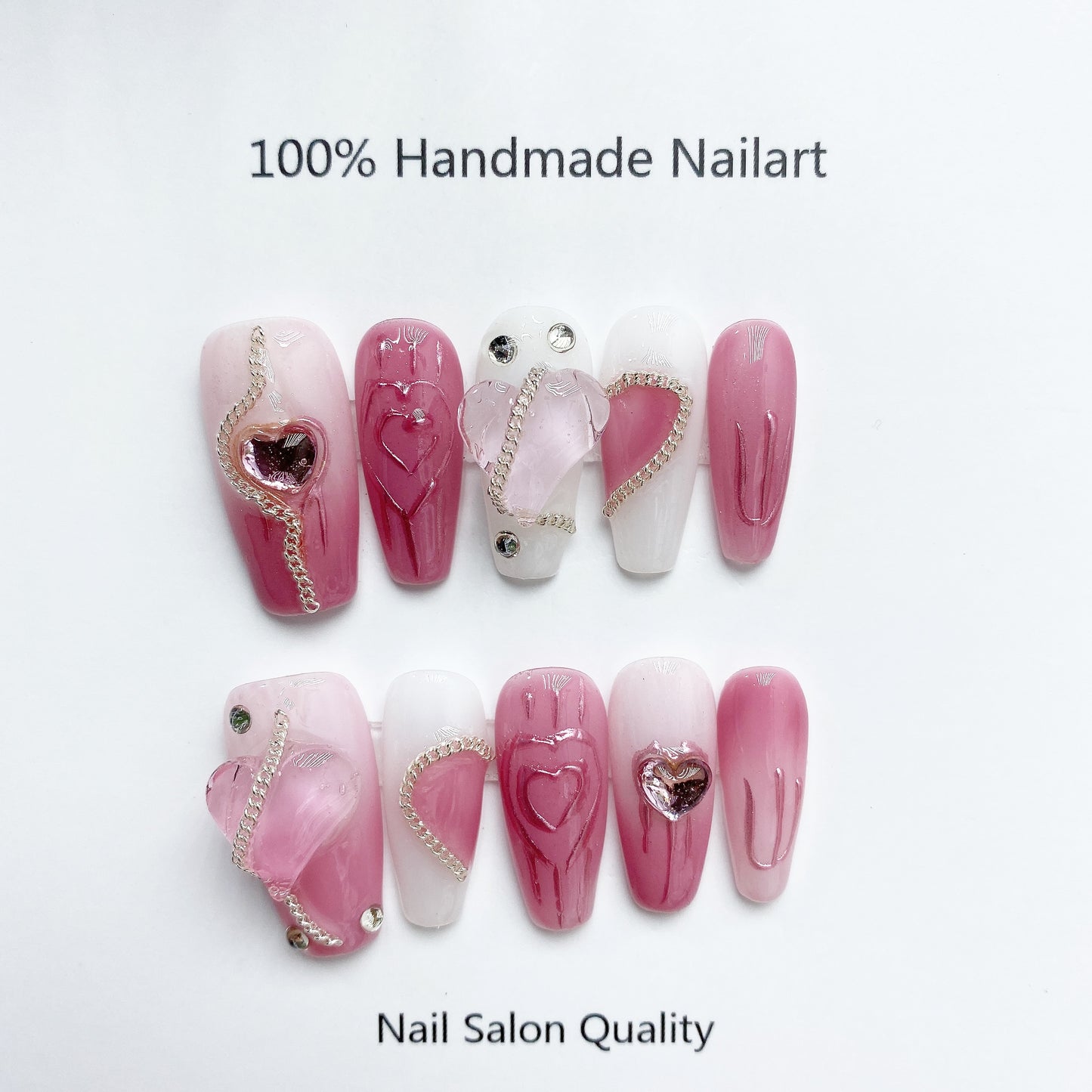Handmade Nails Press on Nails DIY Nail Art for Woman Girl Nail Design Long Coffin 2023