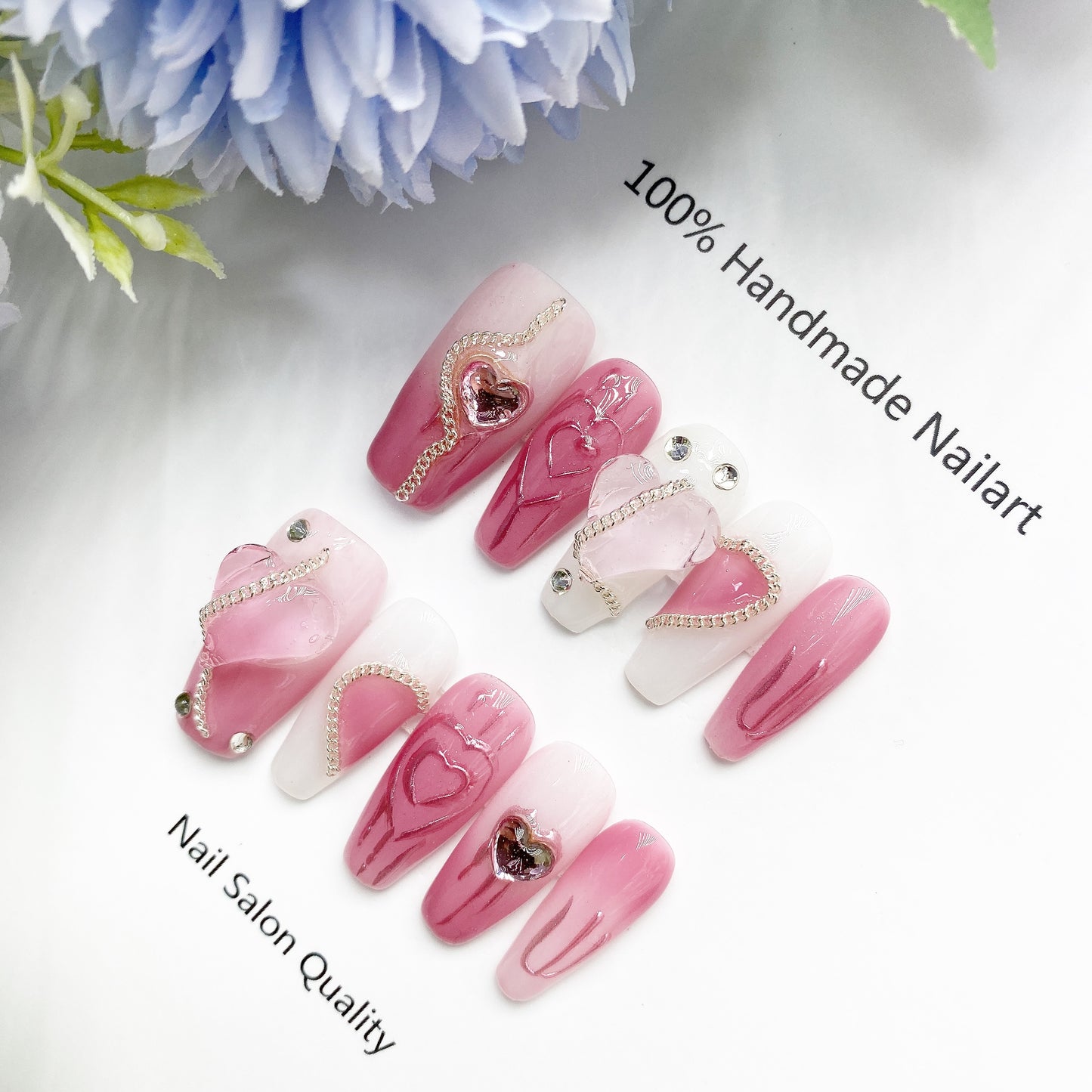 Handmade Nails Press on Nails DIY Nail Art for Woman Girl Nail Design Long Coffin 2023