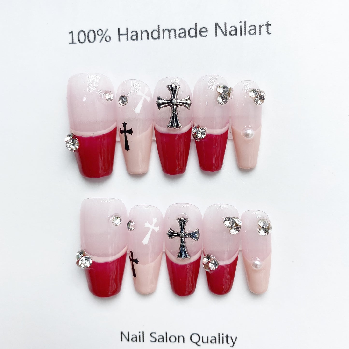 Handmade Nails Press on Nails DIY Nail Art for Woman Girl Nail Design Long Coffin 2023