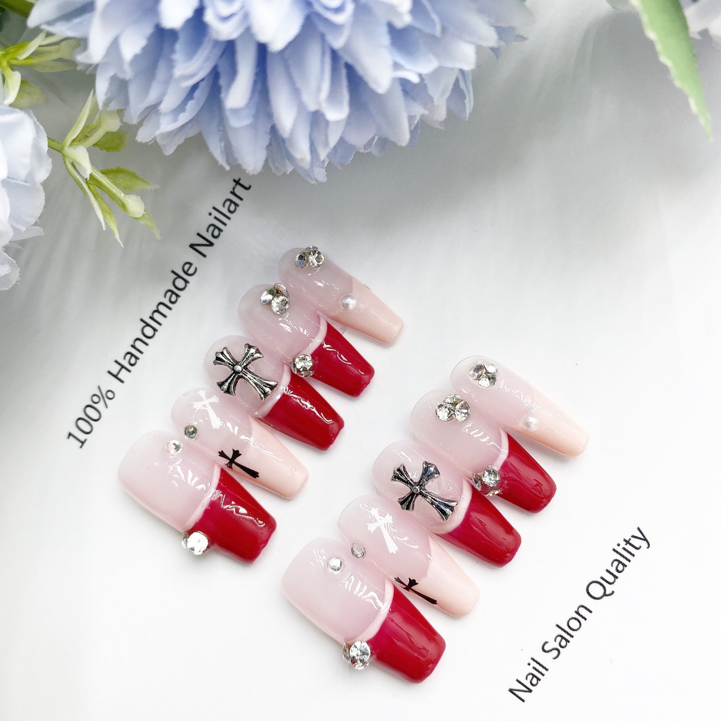 Handmade Nails Press on Nails DIY Nail Art for Woman Girl Nail Design Long Coffin 2023
