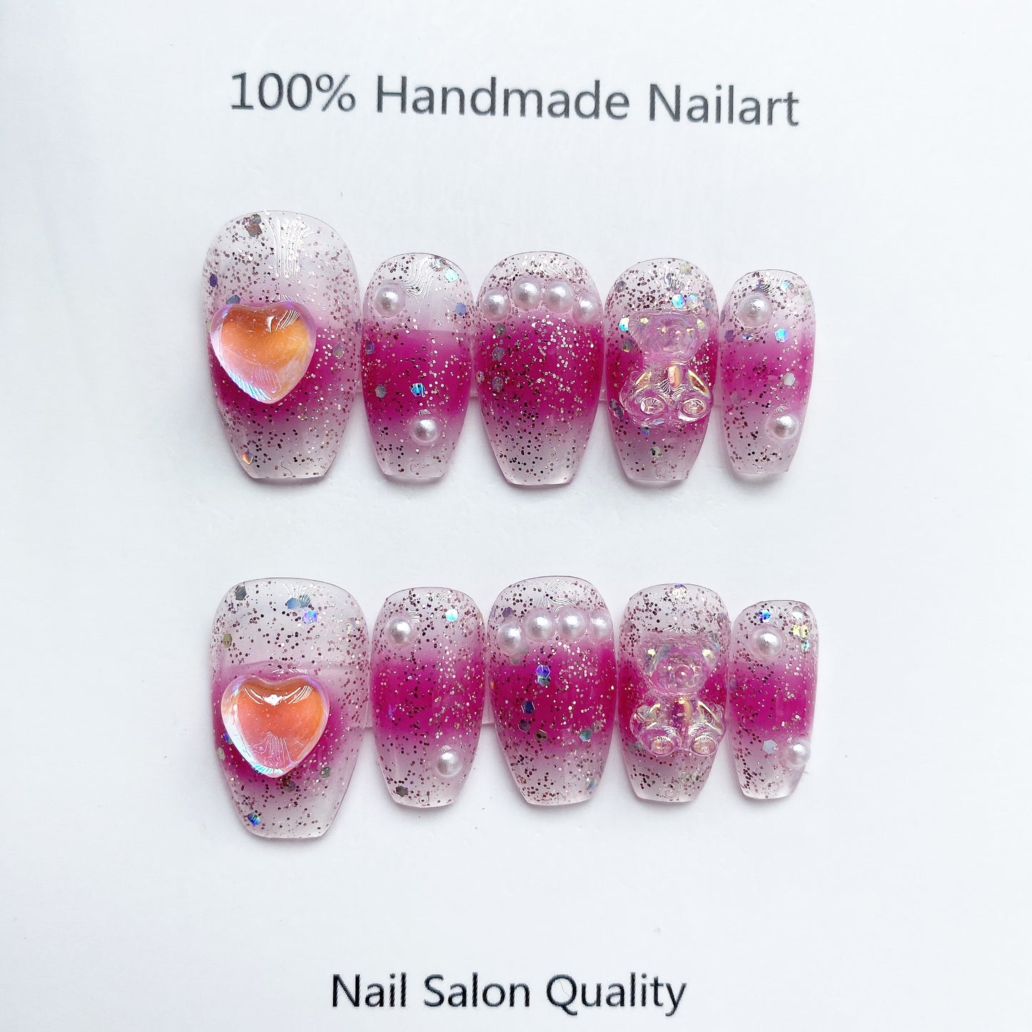 Handmade Nails Press on Nails DIY Nail Art for Woman Girl Nail Design Long Coffin 2023