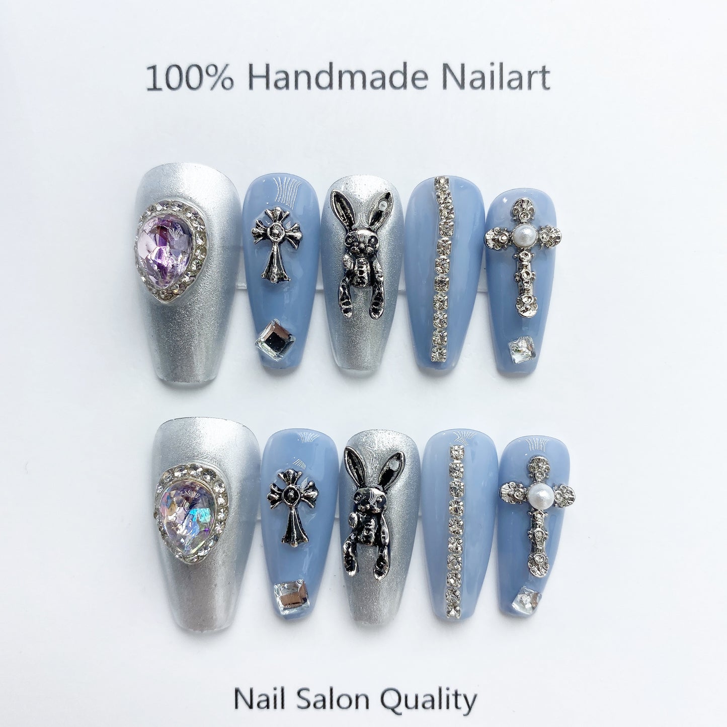 Handmade Nails Press on Nails DIY Nail Art for Woman Girl Nail Design Long Coffin 2023