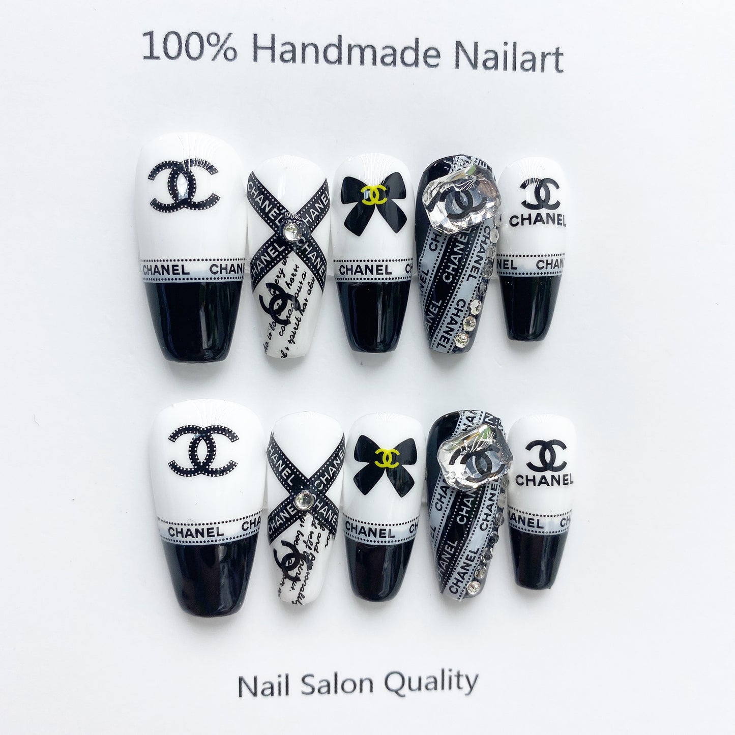 Handmade Nails Press on Nails DIY Nail Art for Woman Girl Nail Design Long Coffin 2023