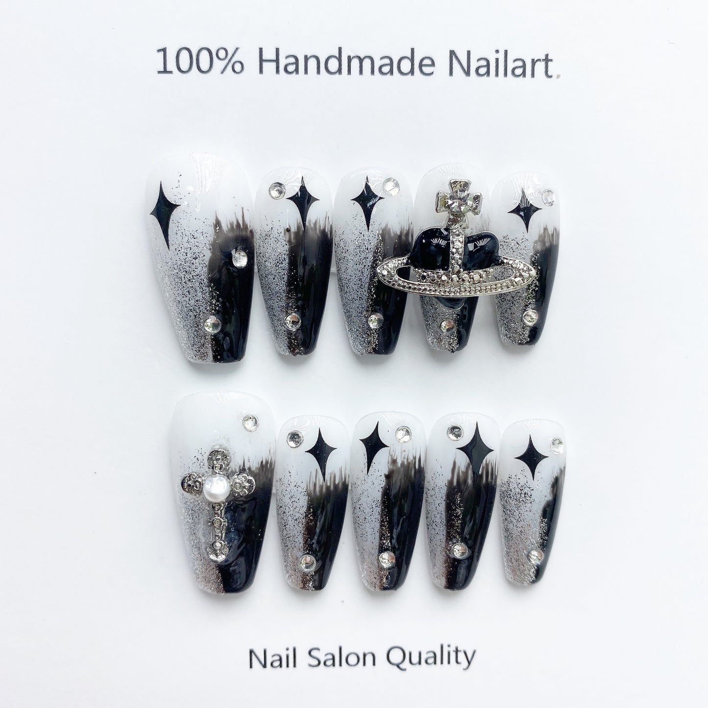 Handmade Nails Press on Nails DIY Nail Art for Woman Girl Nail Design Long Coffin 2023