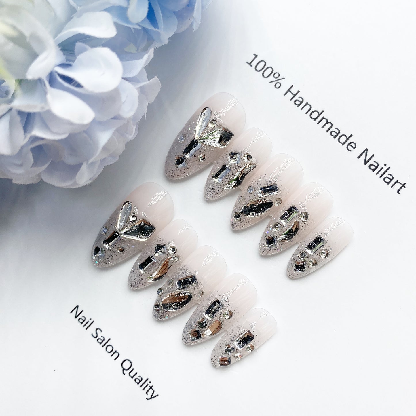 Handmade Nails Press on Nails DIY Nail Art for Woman Girl Nail Design Long Coffin 2023