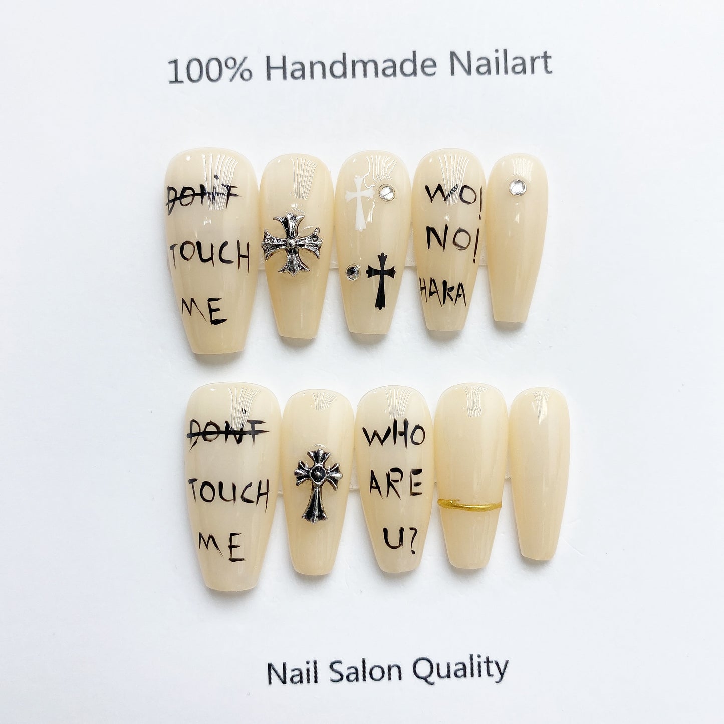 Handmade Nails Press on Nails DIY Nail Art for Woman Girl Nail Design Long Coffin 2023