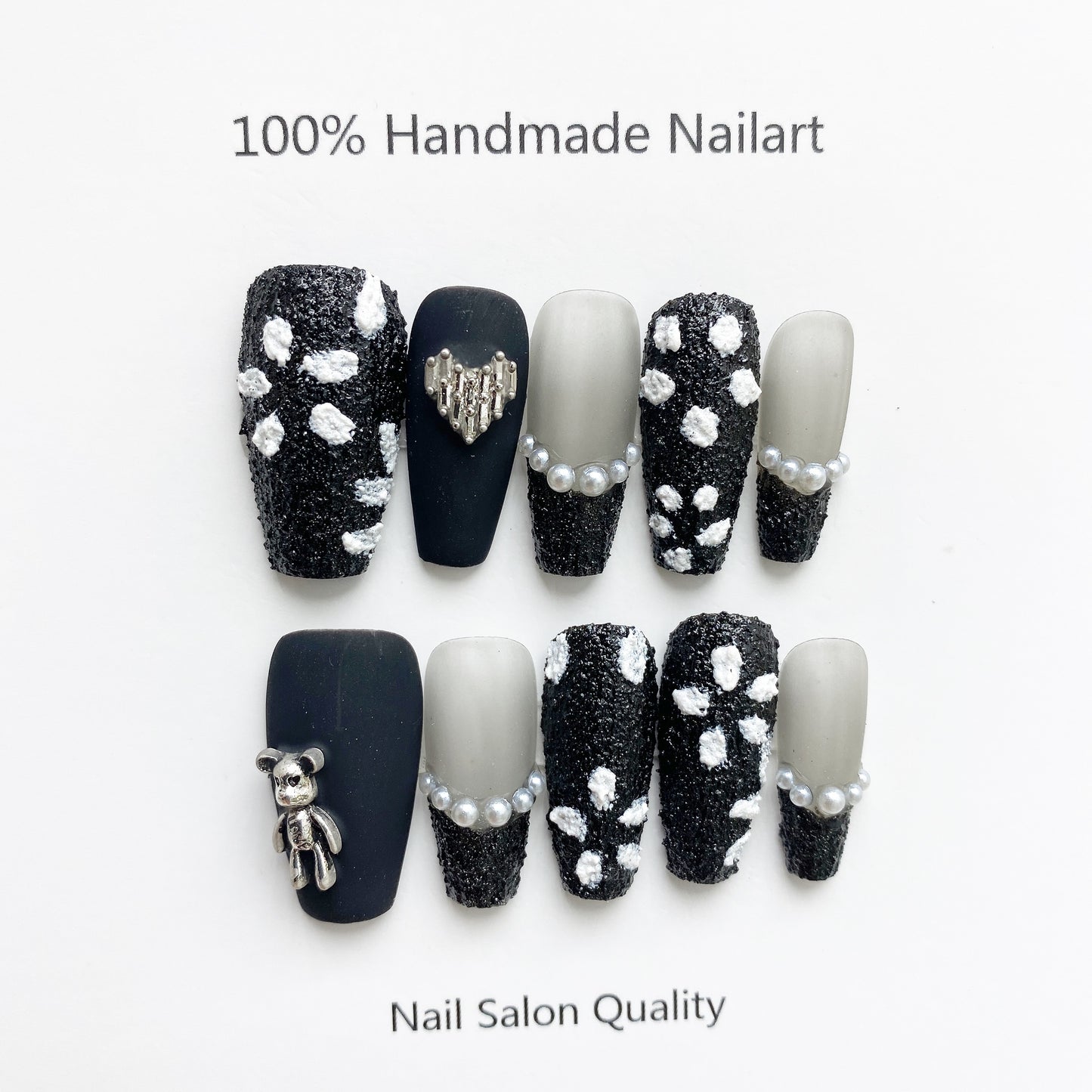 Handmade Nails Press on Nails DIY Nail Art for Woman Girl Nail Design Long Coffin 2023