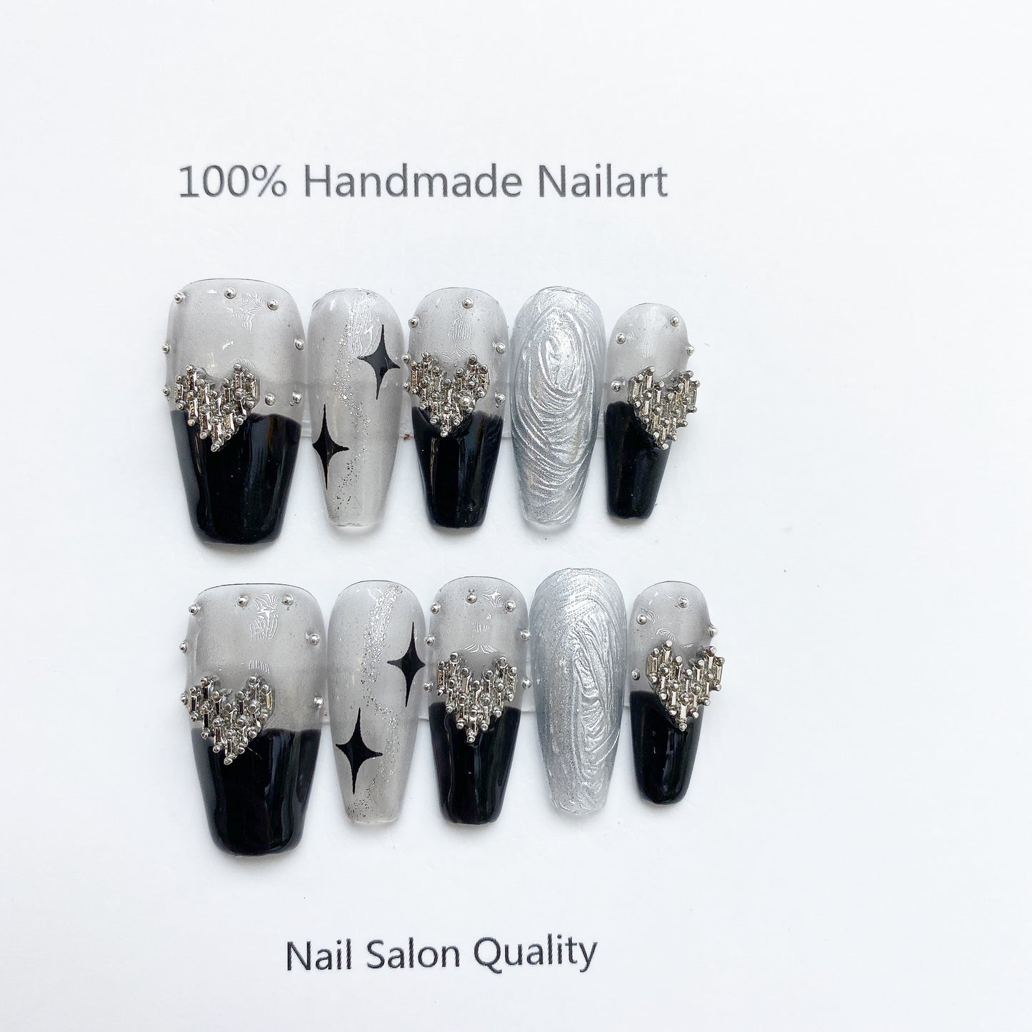 Handmade Nails Press on Nails DIY Nail Art for Woman Girl Nail Design Long Coffin 2023