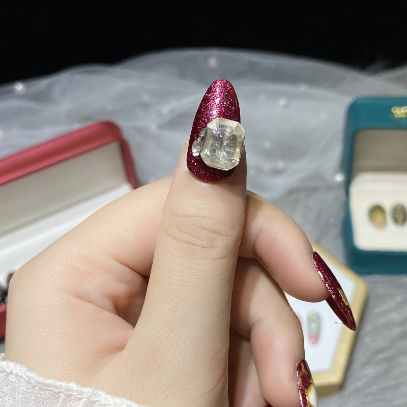 Designer: HuaHua.Handmade nails Press on Nails DIY Nail Art for woman girl Almond Long mauve