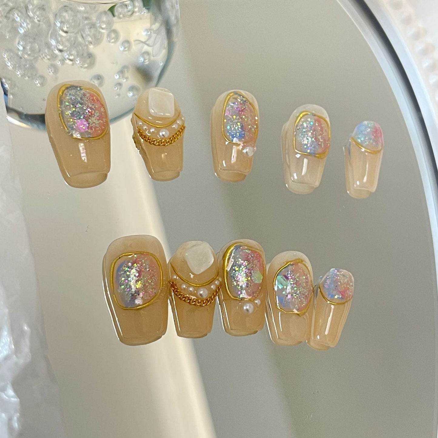Designer: MaoMao.Handmade Nail Designs Press on Nails DIY Nail Art for woman girl