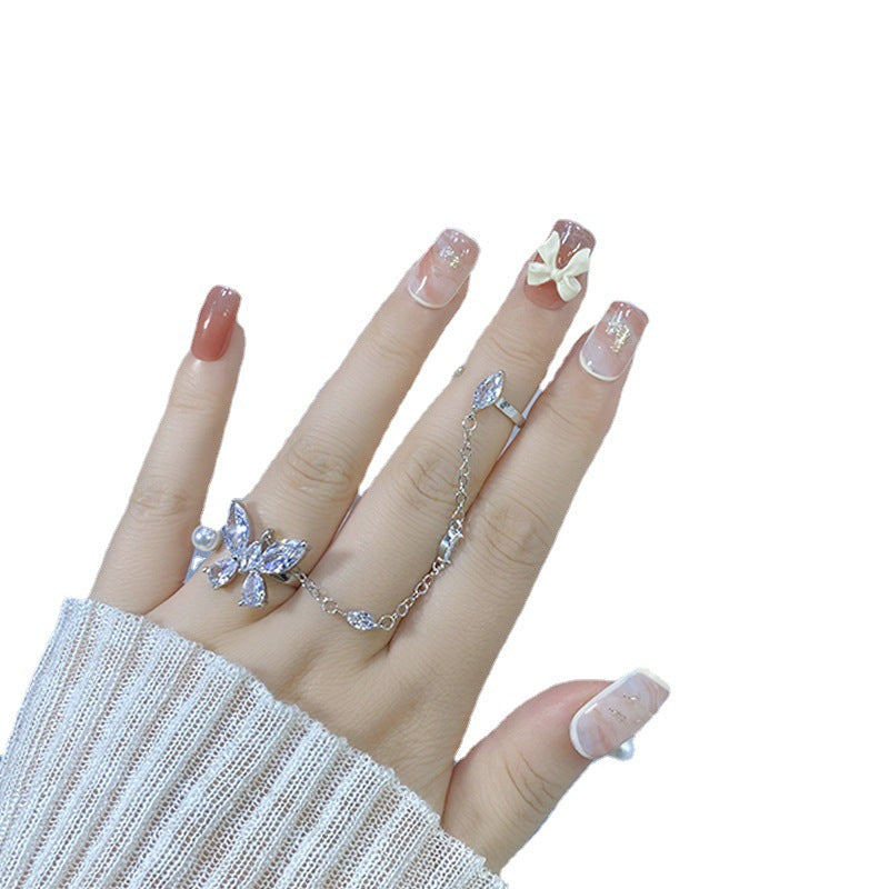 Designer: HuaHua.Handmade nails Press on Nails DIY Nail Art for woman girl Long Square pink