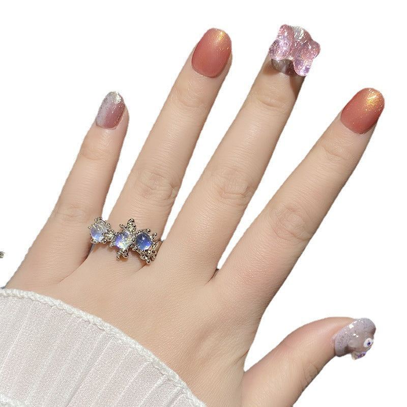 Designer: HuaHua.Handmade nails Press on Nails DIY Nail Art for woman girl Short Square pink