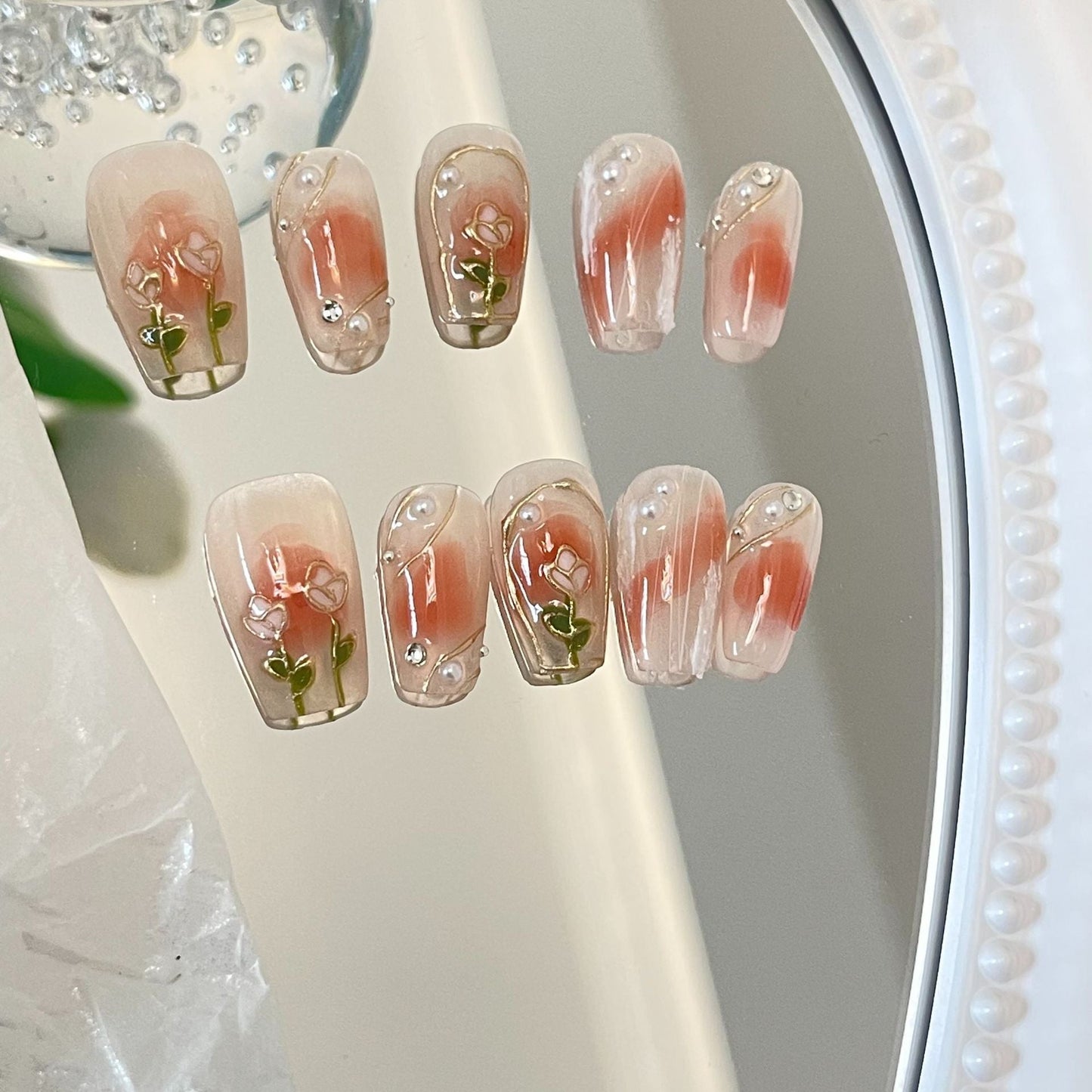 Designer: MaoMao.Handmade Nail Designs Press on Nails DIY Nail Art for woman girl