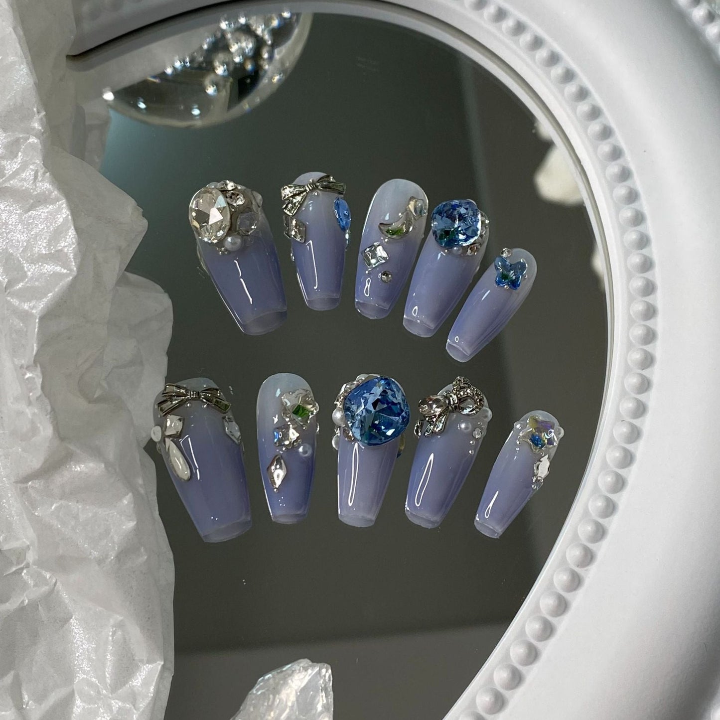 Designer: MaoMao.Handmade Nail Designs Press on Nails DIY Nail Art for woman girl